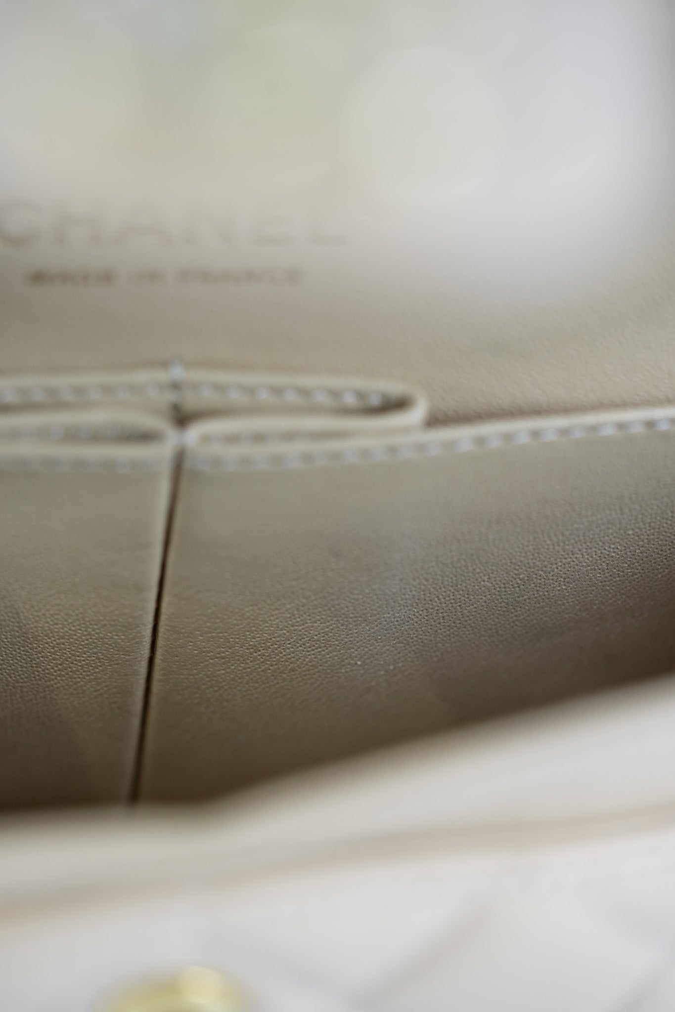 Classic Double Flap Small in Beige Quilted Caviar Leather & Gold Hardware Microchip | Purse Maison Luxury Bags Shop