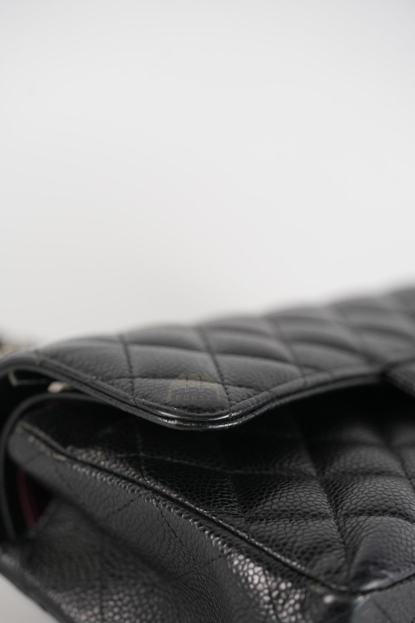 Classic Double Flap Small in Black Caviar Leather and Silver Hardware (Microchip) | Purse Maison Luxury Bags Shop