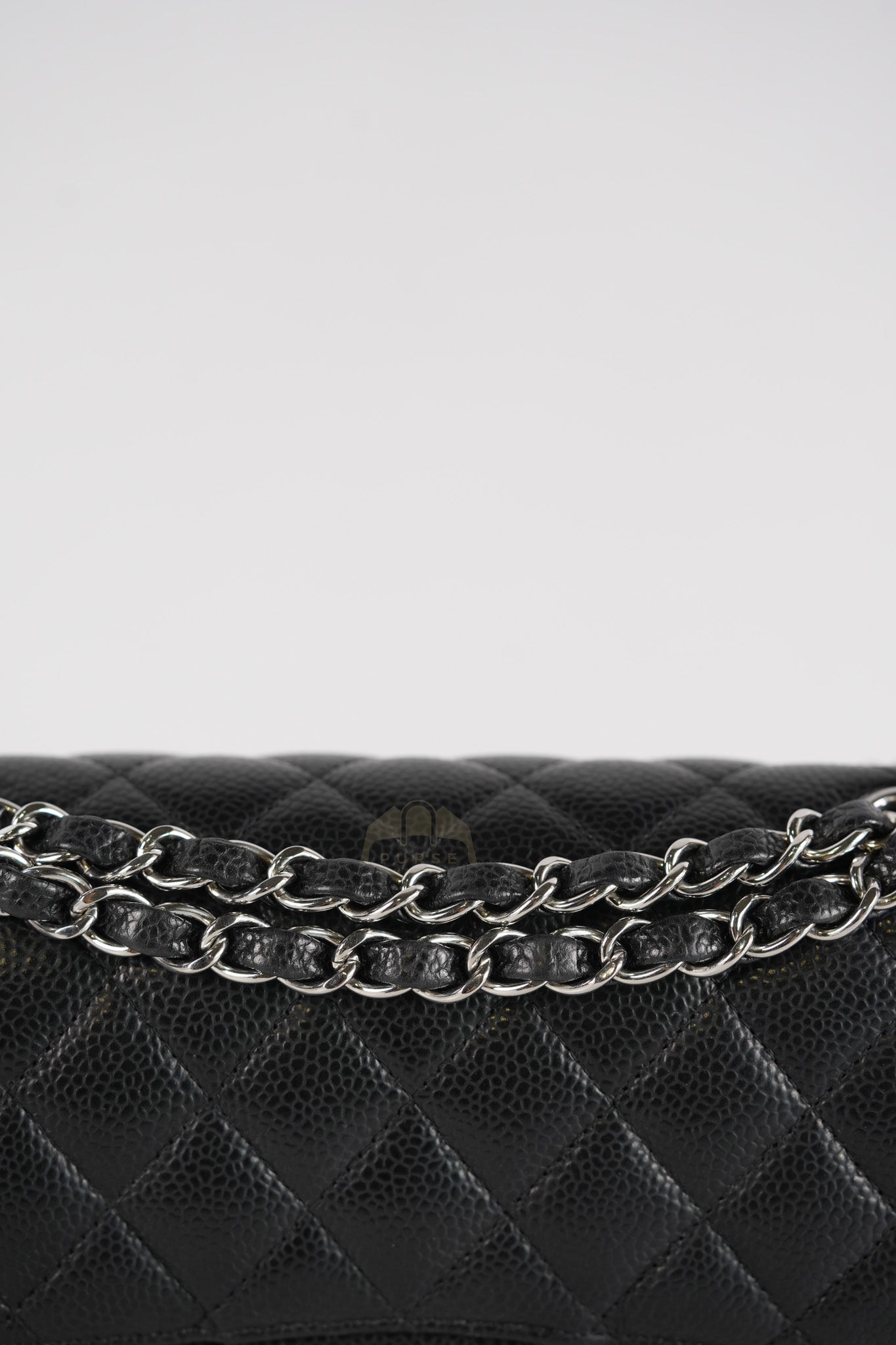 Classic Double Flap Small in Black Caviar Leather and Silver Hardware (Microchip) | Purse Maison Luxury Bags Shop