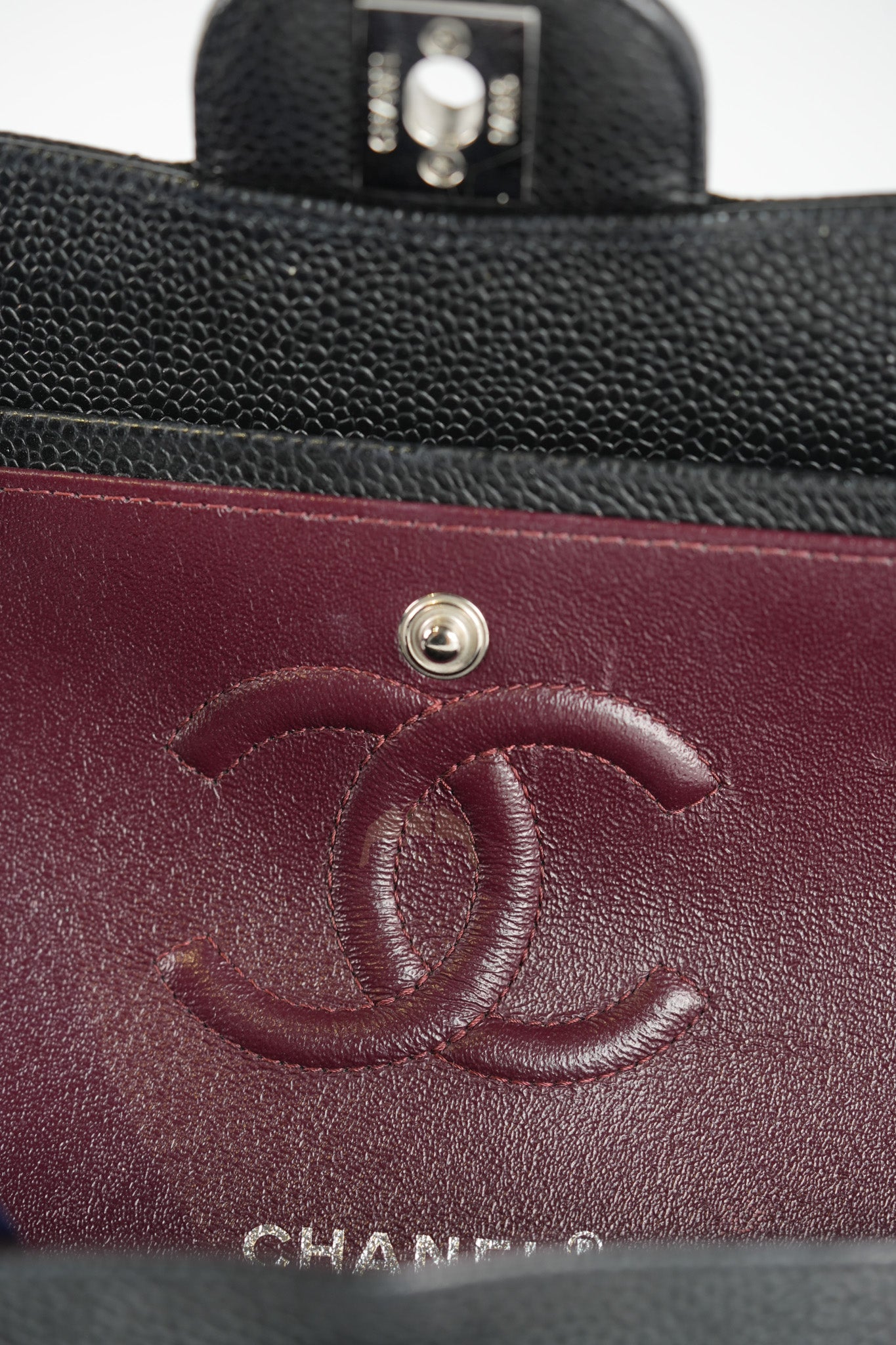 Classic Double Flap Small in Black Caviar Leather and Silver Hardware (Microchip) | Purse Maison Luxury Bags Shop