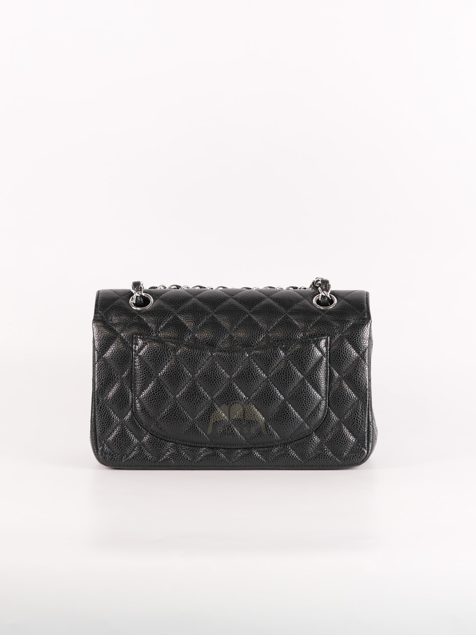 Classic Double Flap Small in Black Caviar Leather and Silver Hardware (Microchip) | Purse Maison Luxury Bags Shop