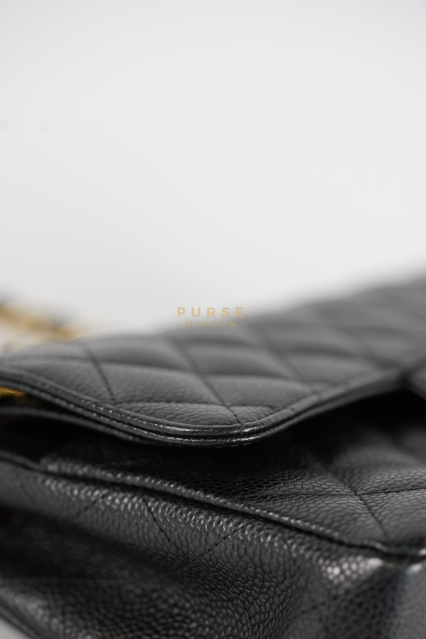 Classic Double Flap Medium in Black Caviar Leather & Gold Hardware Series 20 | Purse Maison Luxury Bags Shop