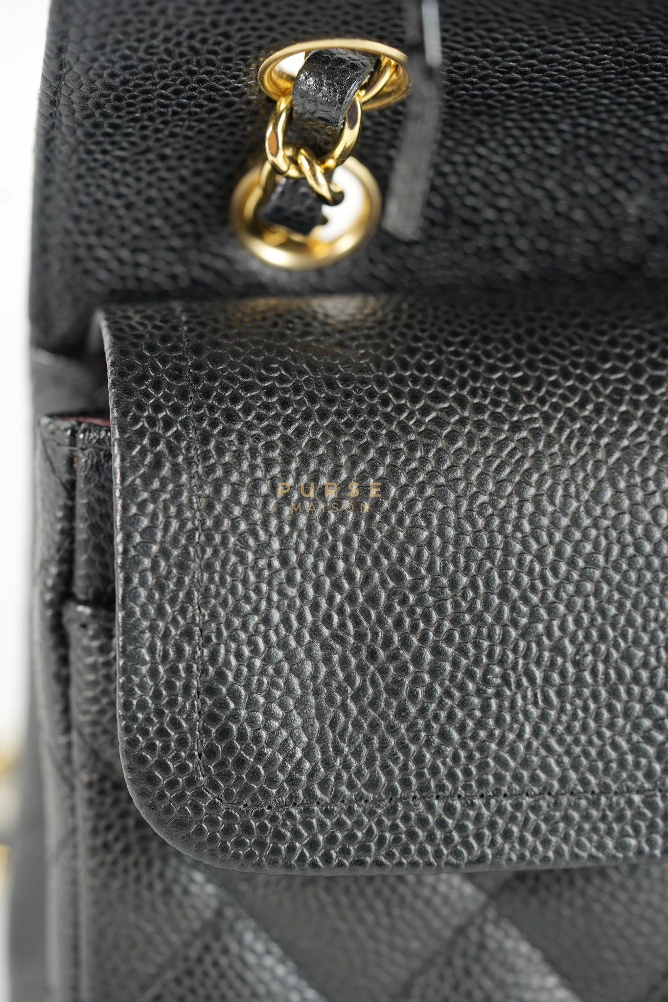 Classic Double Flap Medium in Black Caviar Leather & Gold Hardware Series 20 | Purse Maison Luxury Bags Shop