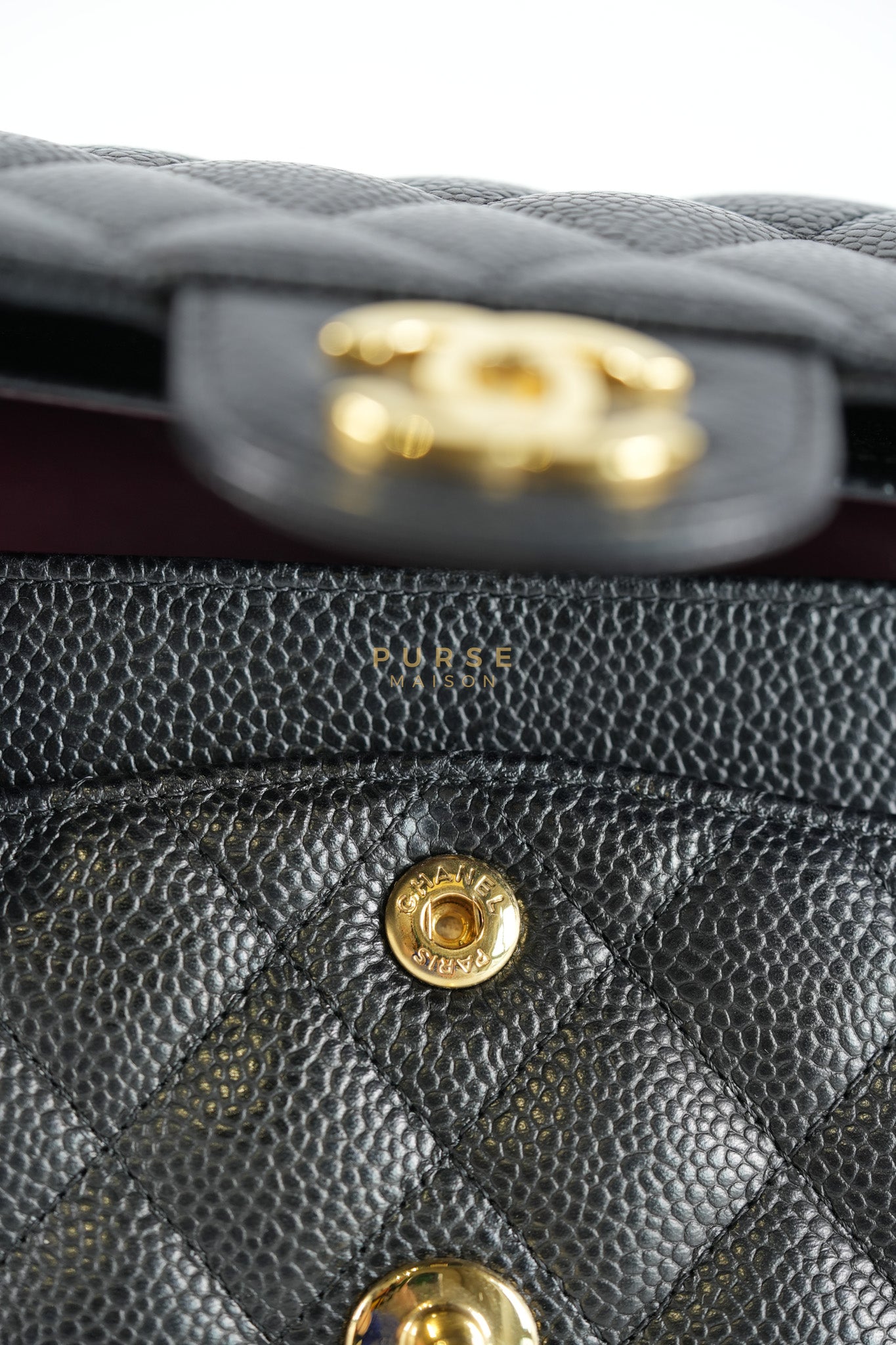 Classic Double Flap Medium in Black Caviar Leather & Gold Hardware Series 20 | Purse Maison Luxury Bags Shop