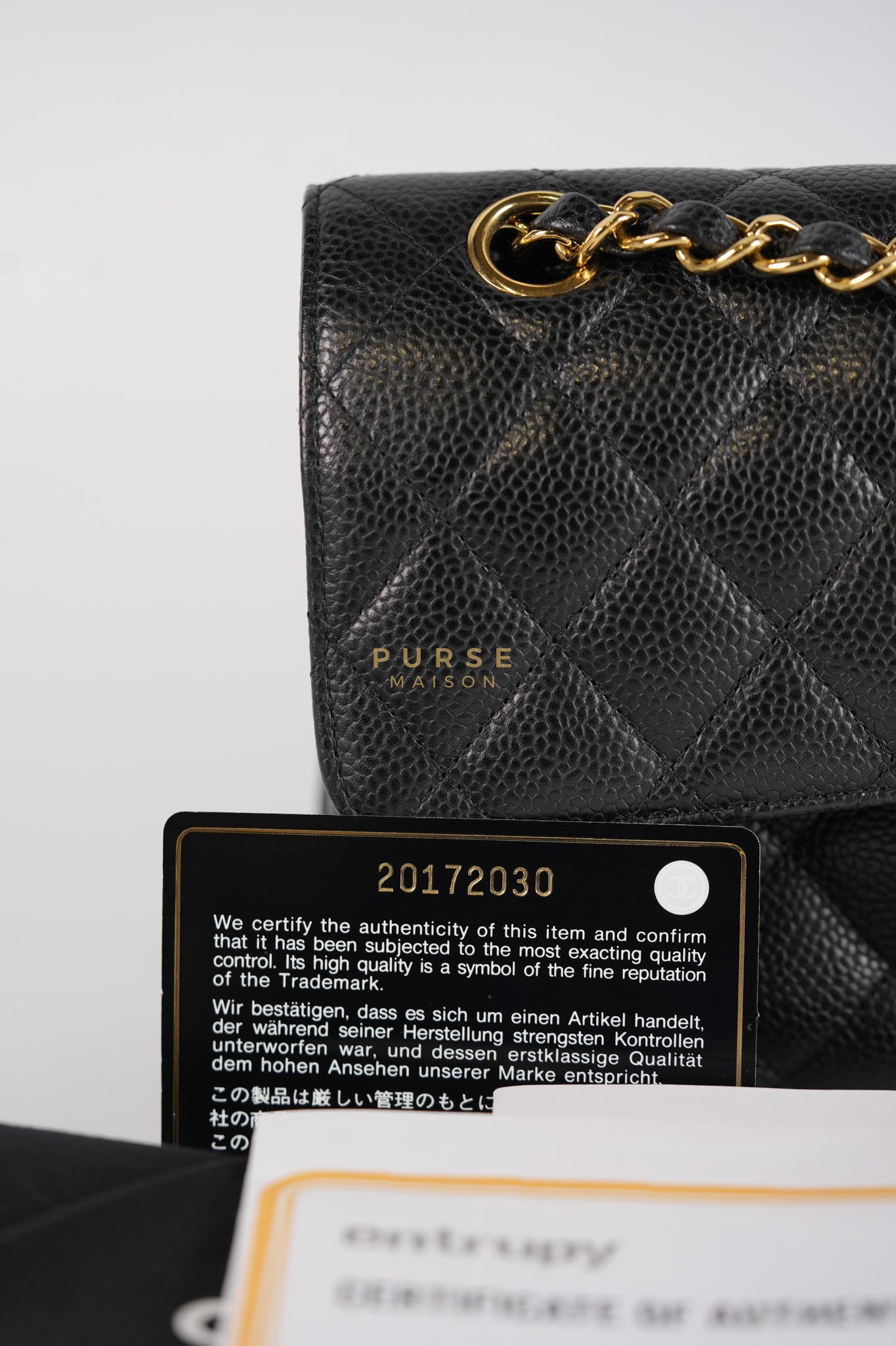 Classic Double Flap Medium in Black Caviar Leather & Gold Hardware Series 20 | Purse Maison Luxury Bags Shop