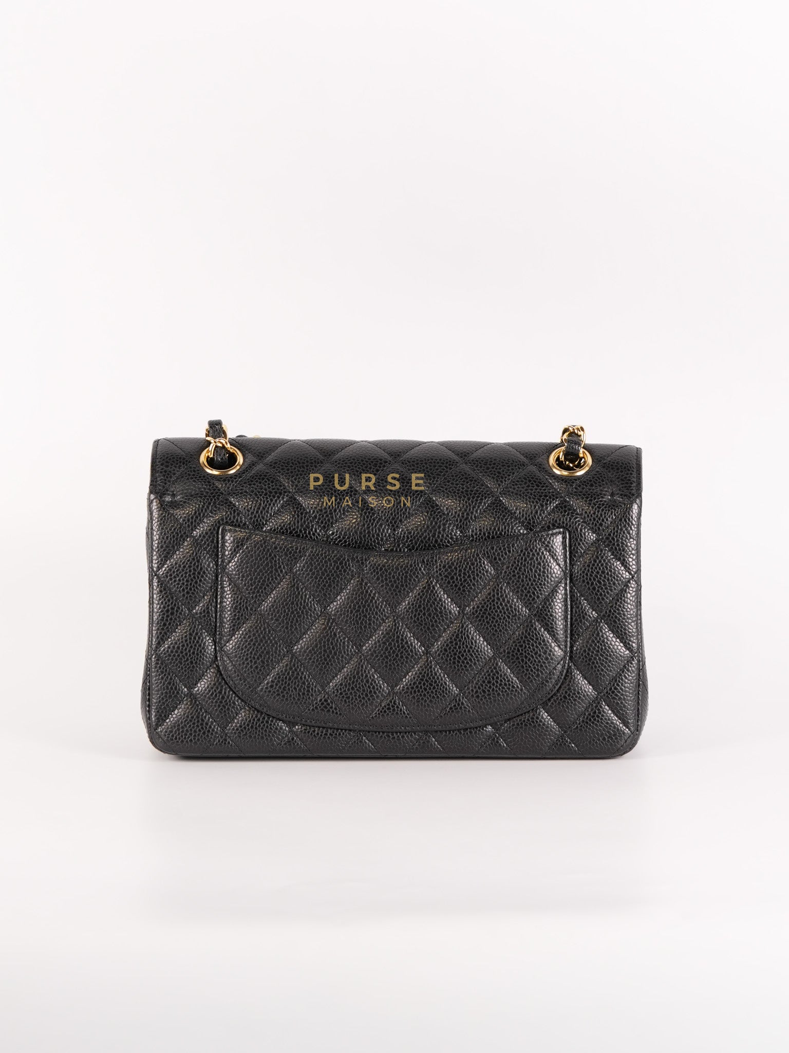 Classic Double Flap Medium in Black Caviar Leather & Gold Hardware Series 20 | Purse Maison Luxury Bags Shop