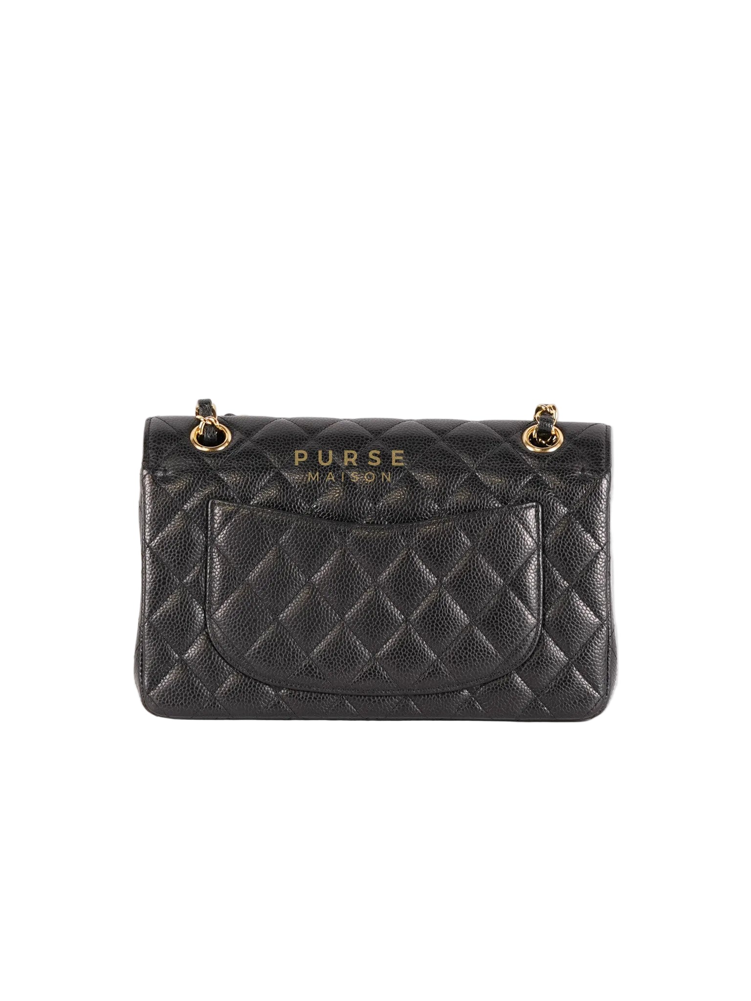 Classic Double Flap Medium in Black Caviar Leather & Gold Hardware Series 20 | Purse Maison Luxury Bags Shop