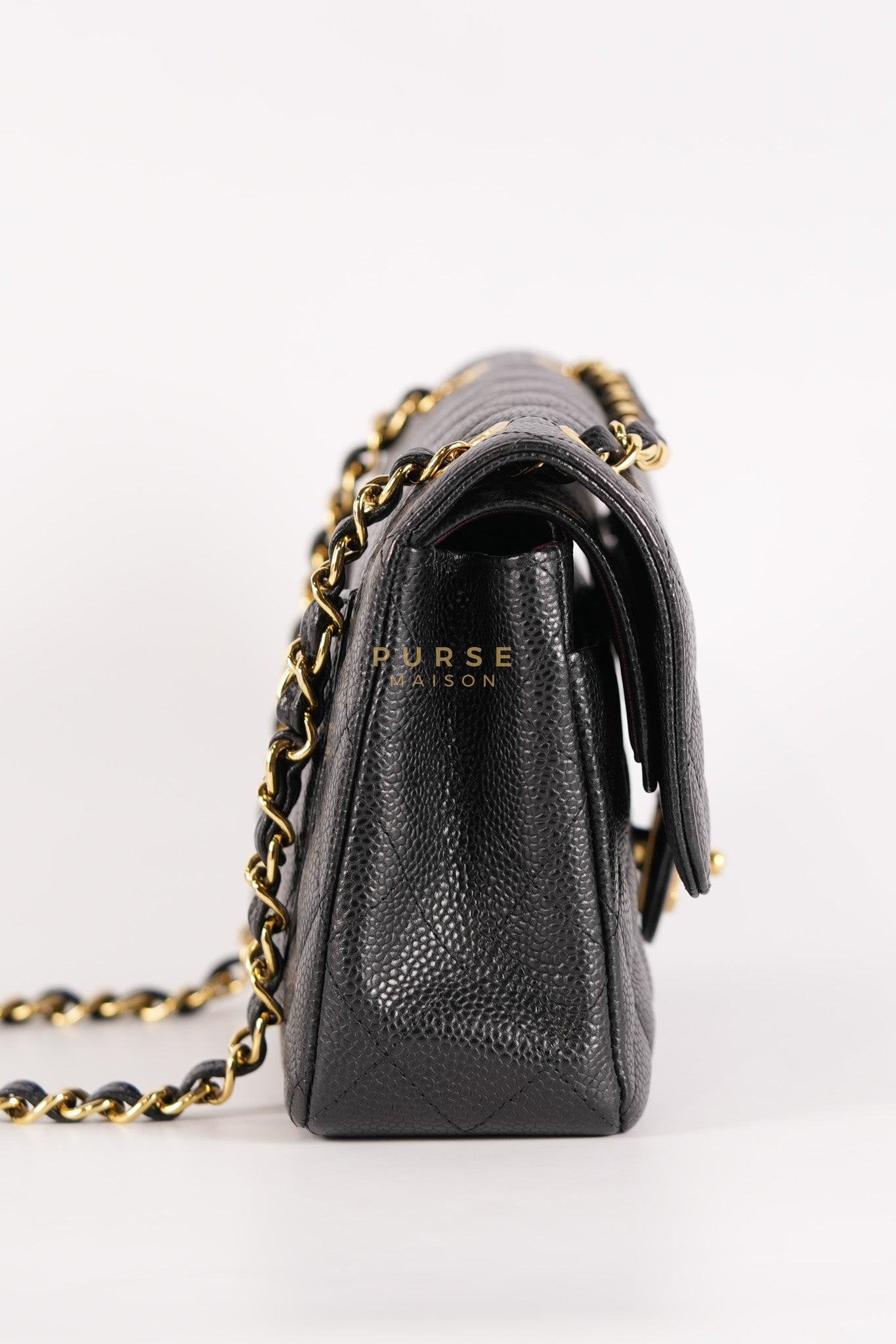 Classic Double Flap Medium in Black Caviar Leather & Gold Hardware Series 20 | Purse Maison Luxury Bags Shop