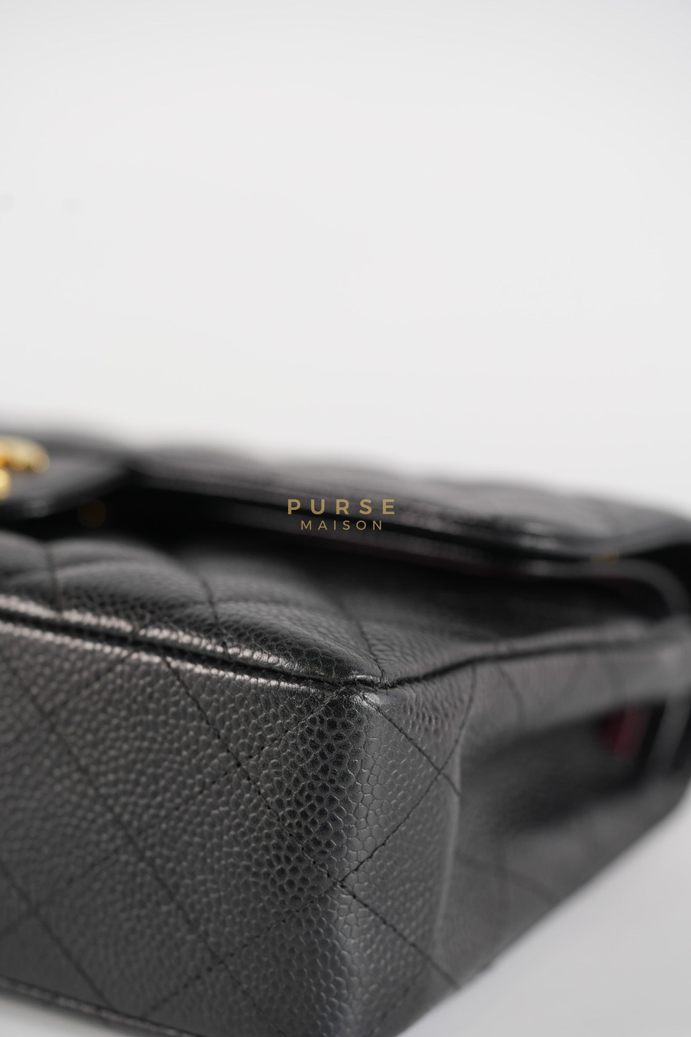 Classic Double Flap Medium in Black Caviar Leather & Gold Hardware Series 20 | Purse Maison Luxury Bags Shop