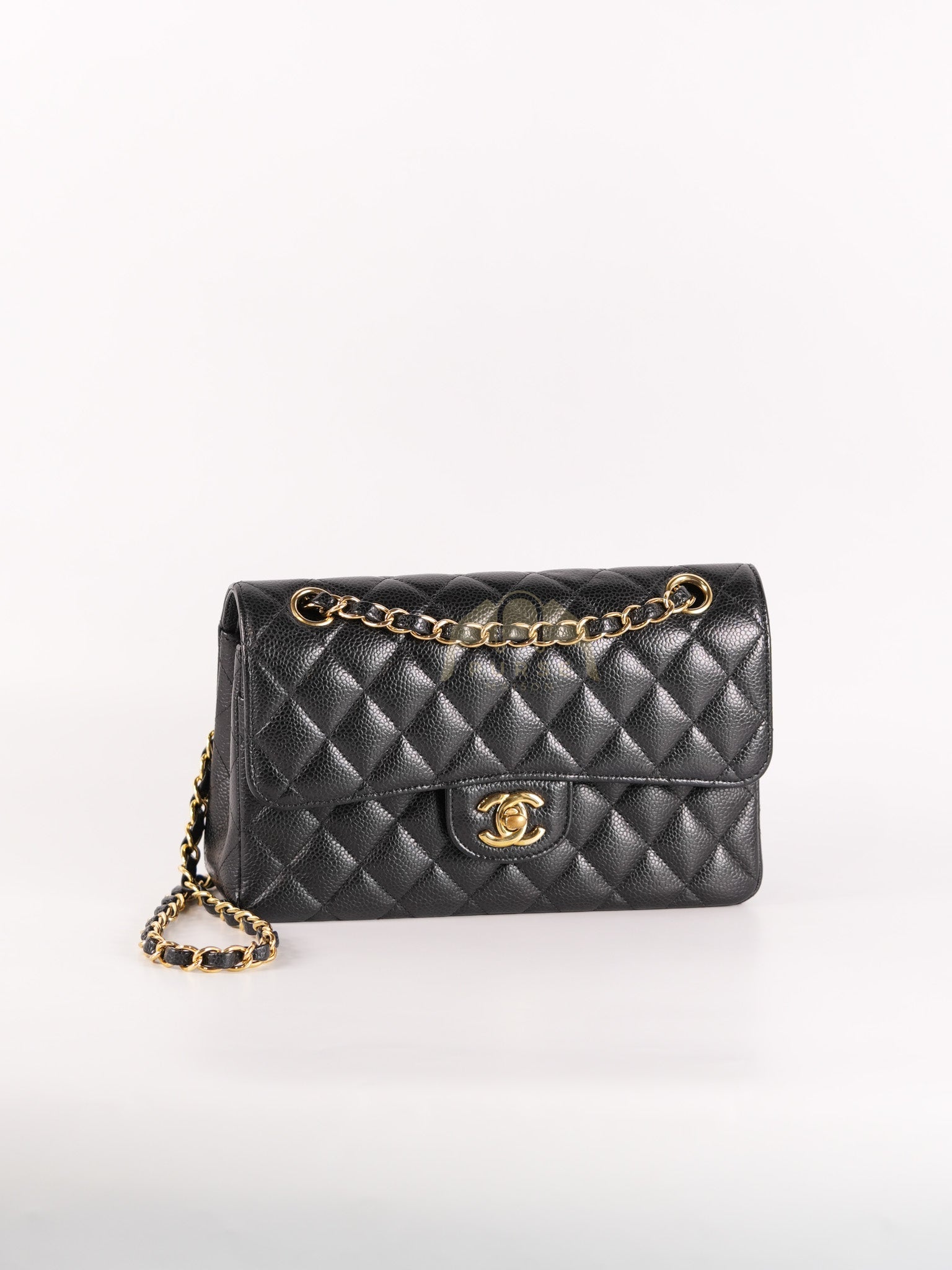 Classic Double Flap Small in Black Caviar Leather & Gold Hardware Series 29 | Purse Maison Luxury Bags Shop