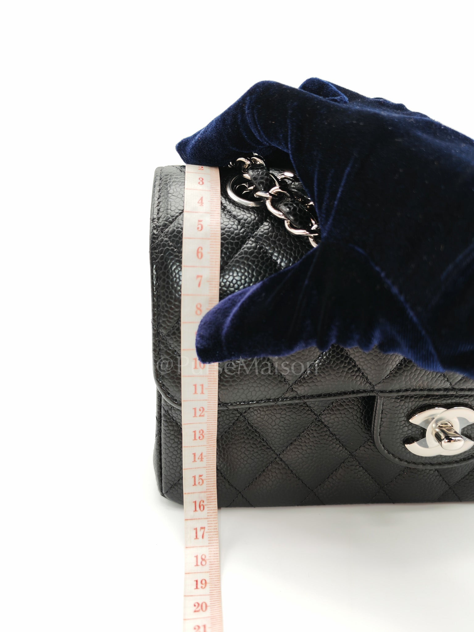 Classic Double Flap Small in Black Caviar Silver Hardware (Microchip) | Purse Maison Luxury Bags Shop