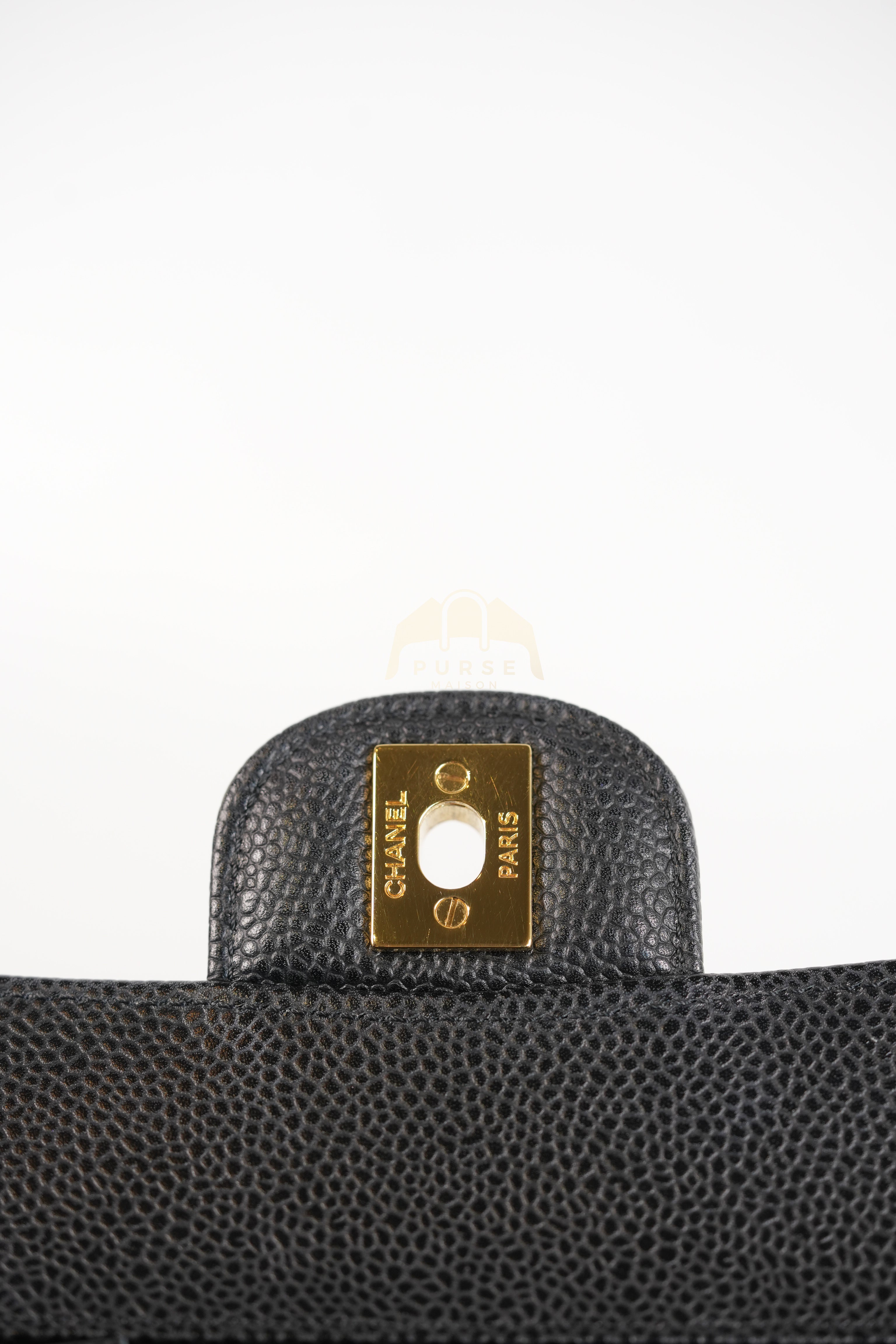 Classic Double Flap Small in Black Quilted Caviar Leather and Gold Hardware Series 28 | Purse Maison Luxury Bags Shop