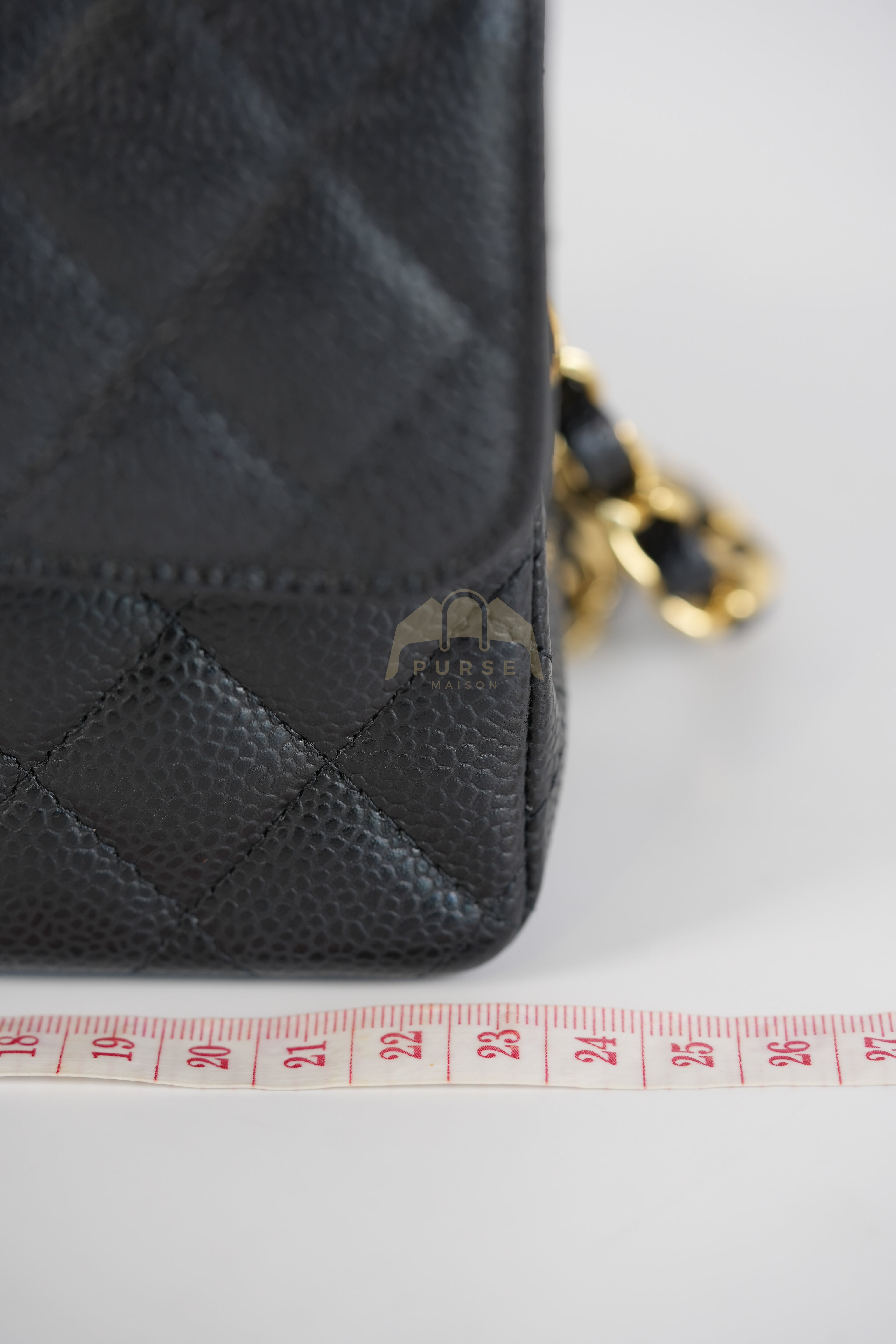 Classic Double Flap Small in Black Quilted Caviar Leather and Gold Hardware Series 28 | Purse Maison Luxury Bags Shop