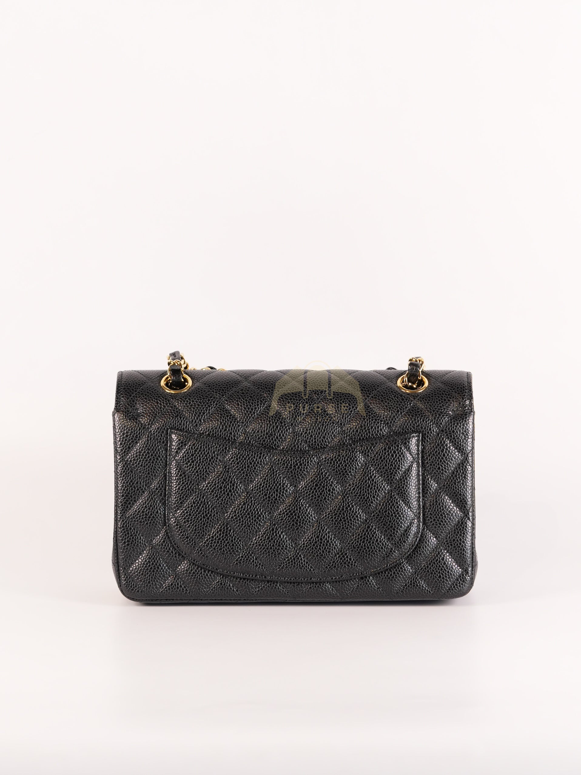 Classic Double Flap Small in Black Quilted Caviar Leather and Gold Hardware Series 28 | Purse Maison Luxury Bags Shop