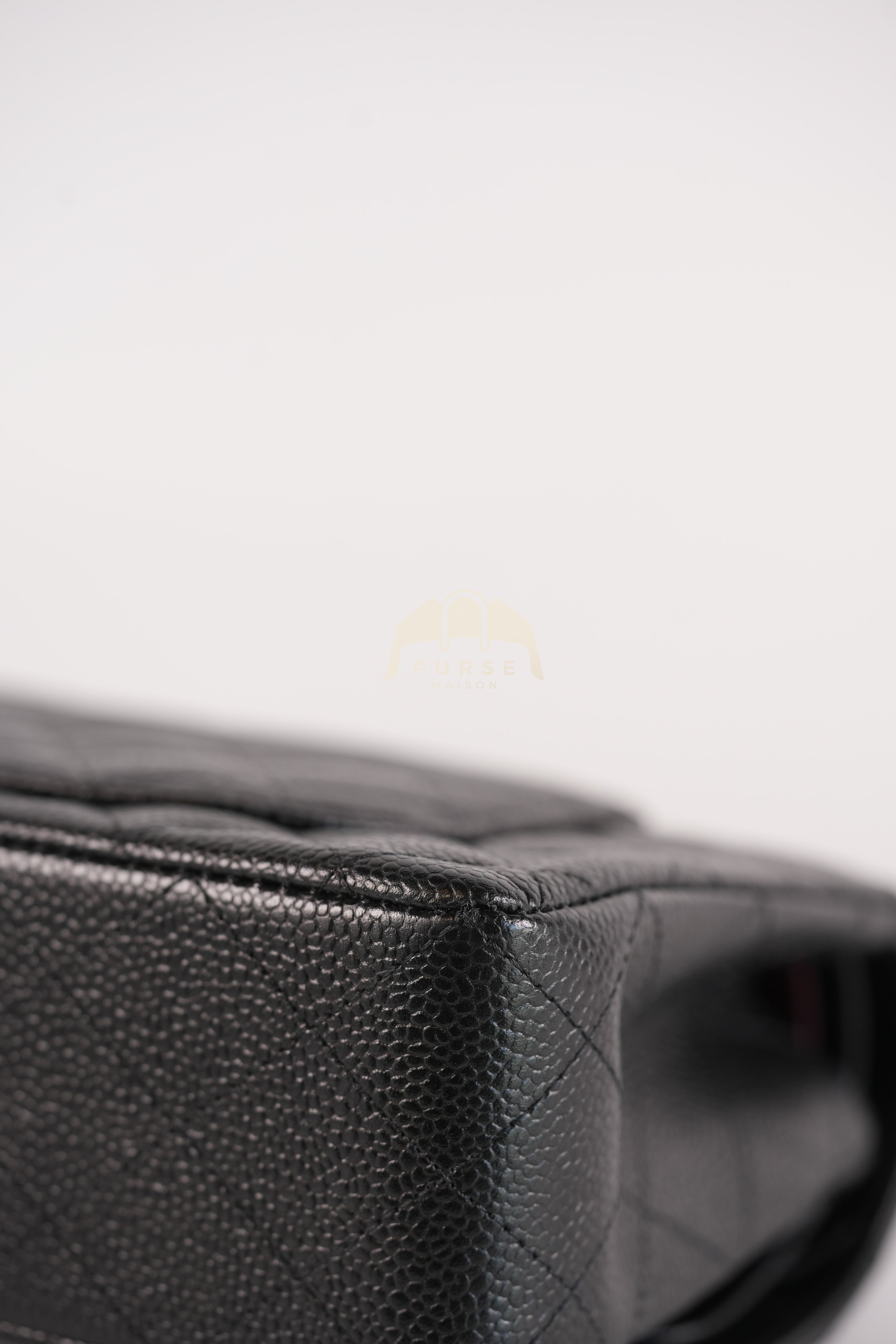 Classic Double Flap Small in Black Quilted Caviar Leather and Gold Hardware Series 29 | Purse Maison Luxury Bags Shop