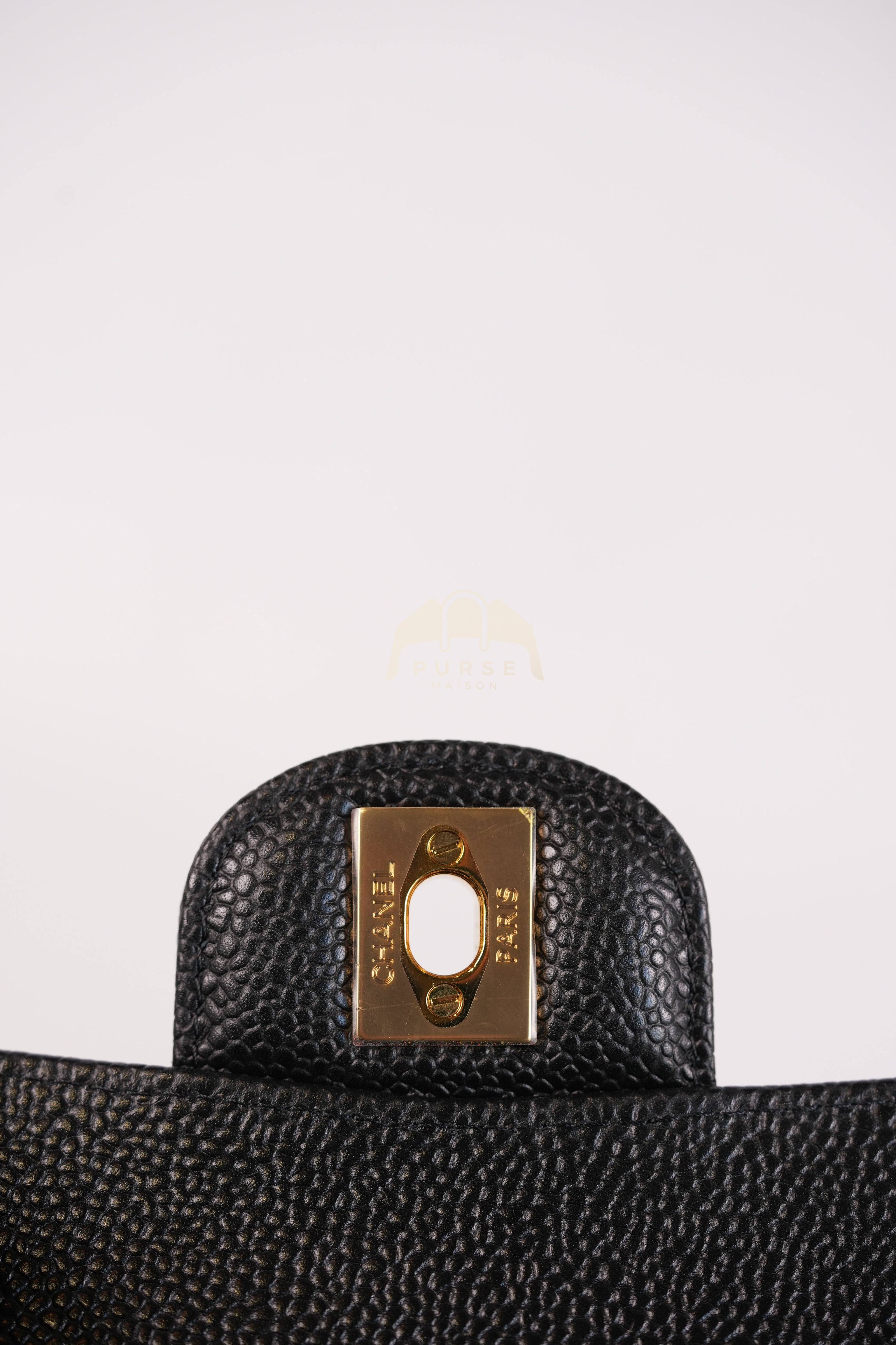 Classic Double Flap Small in Black Quilted Caviar Leather and Gold Hardware Series 29 | Purse Maison Luxury Bags Shop