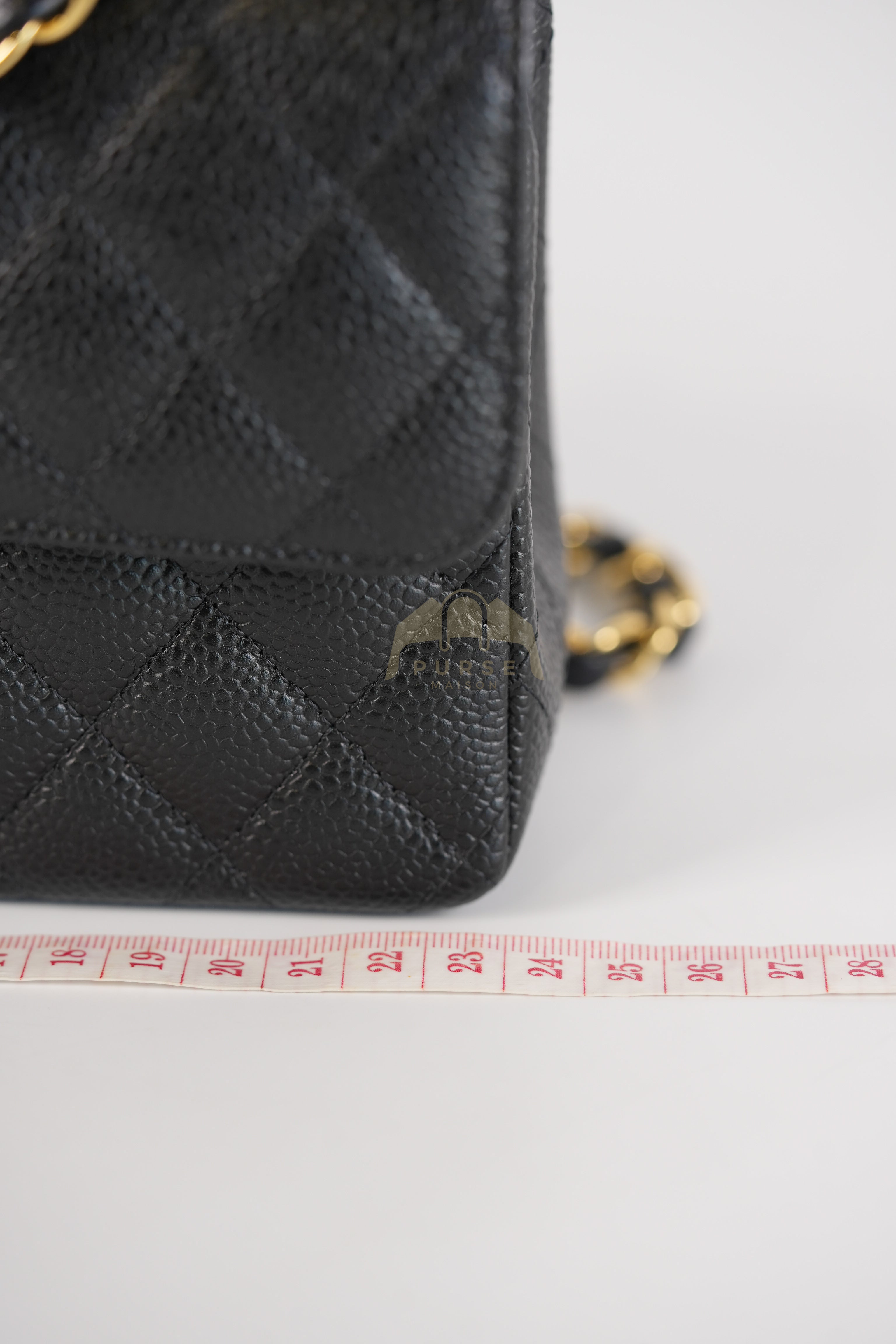 Classic Double Flap Small in Black Quilted Caviar Leather and Gold Hardware Series 29 | Purse Maison Luxury Bags Shop
