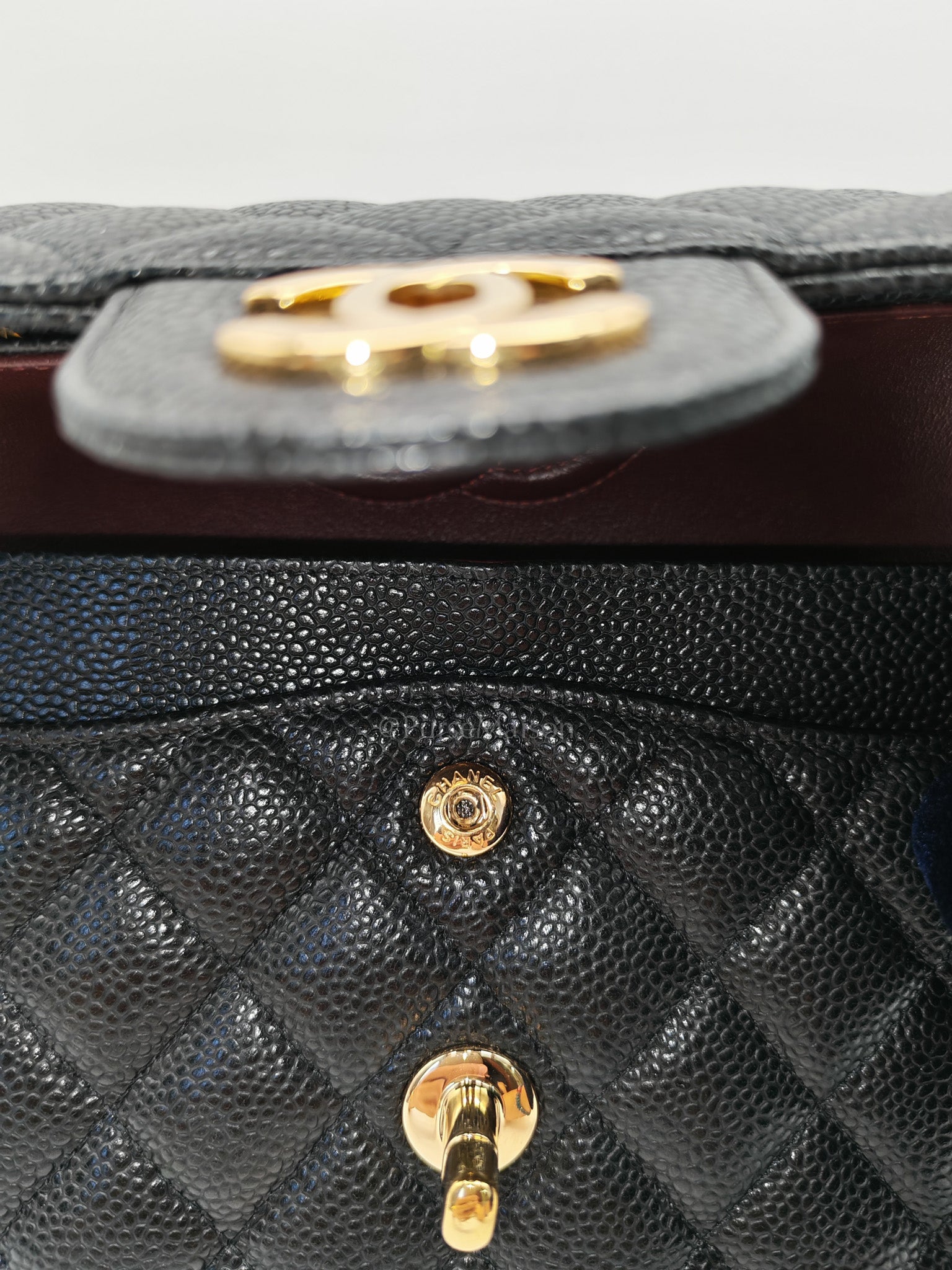 Classic Double Flap Small in Black Quilted Caviar Leather & Gold Hardware Series 30 | Purse Maison Luxury Bags Shop