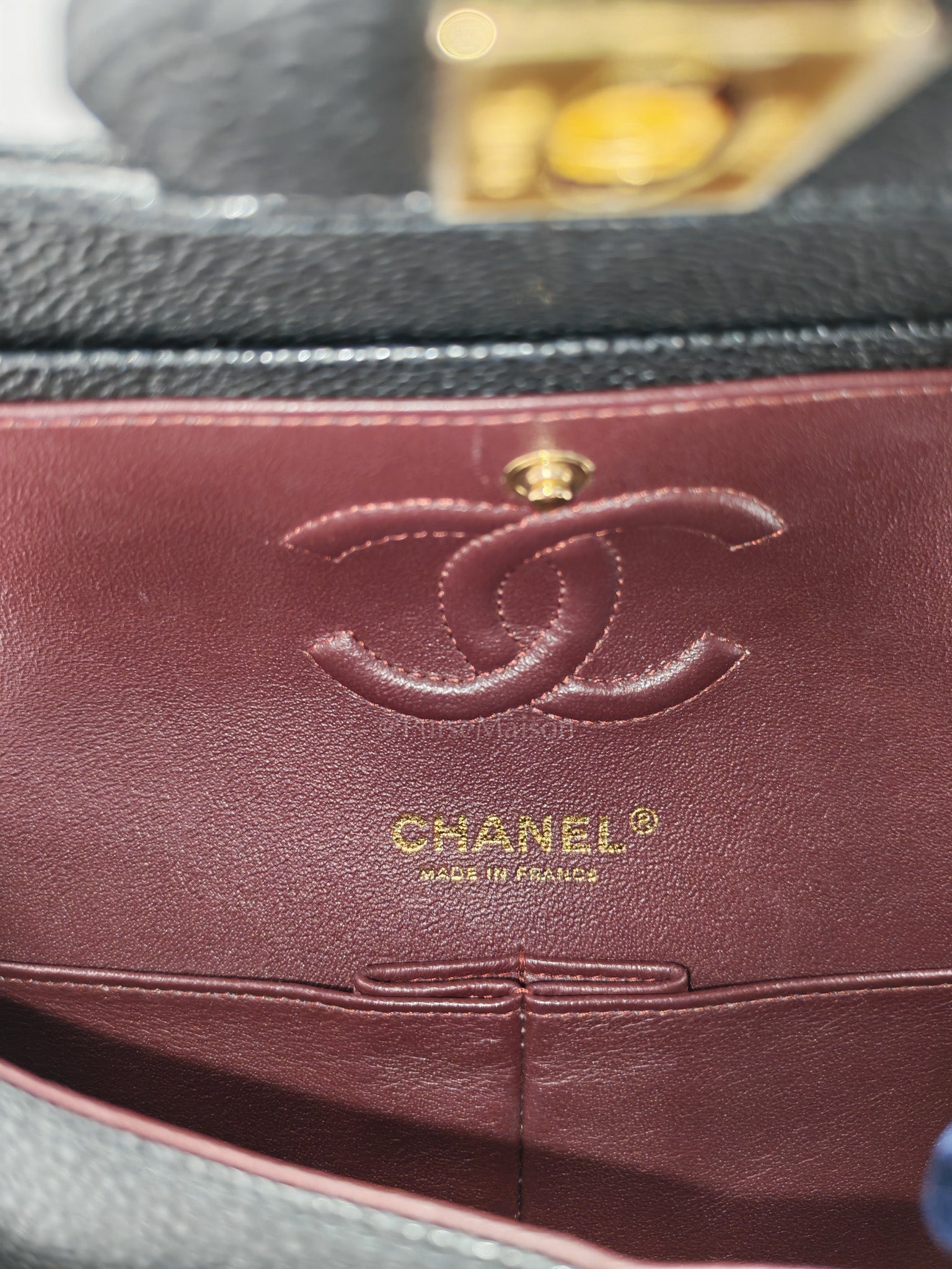 Classic Double Flap Small in Black Quilted Caviar Leather & Gold Hardware Series 30 | Purse Maison Luxury Bags Shop