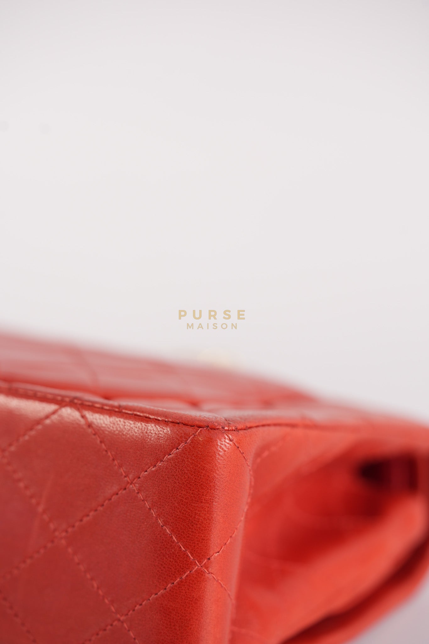 Classic Double Flap Small Vintage in Red Lambskin Leather and 24k Gold Hardware Series 6 | Purse Maison Luxury Bags Shop
