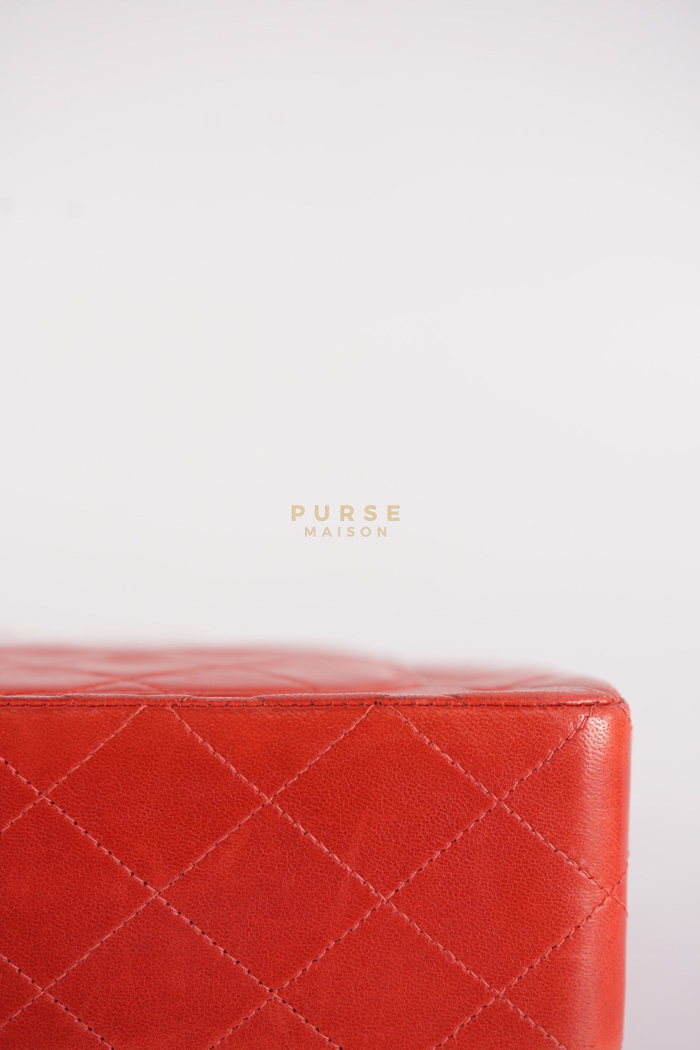 Classic Double Flap Small Vintage in Red Lambskin Leather and 24k Gold Hardware Series 6 | Purse Maison Luxury Bags Shop
