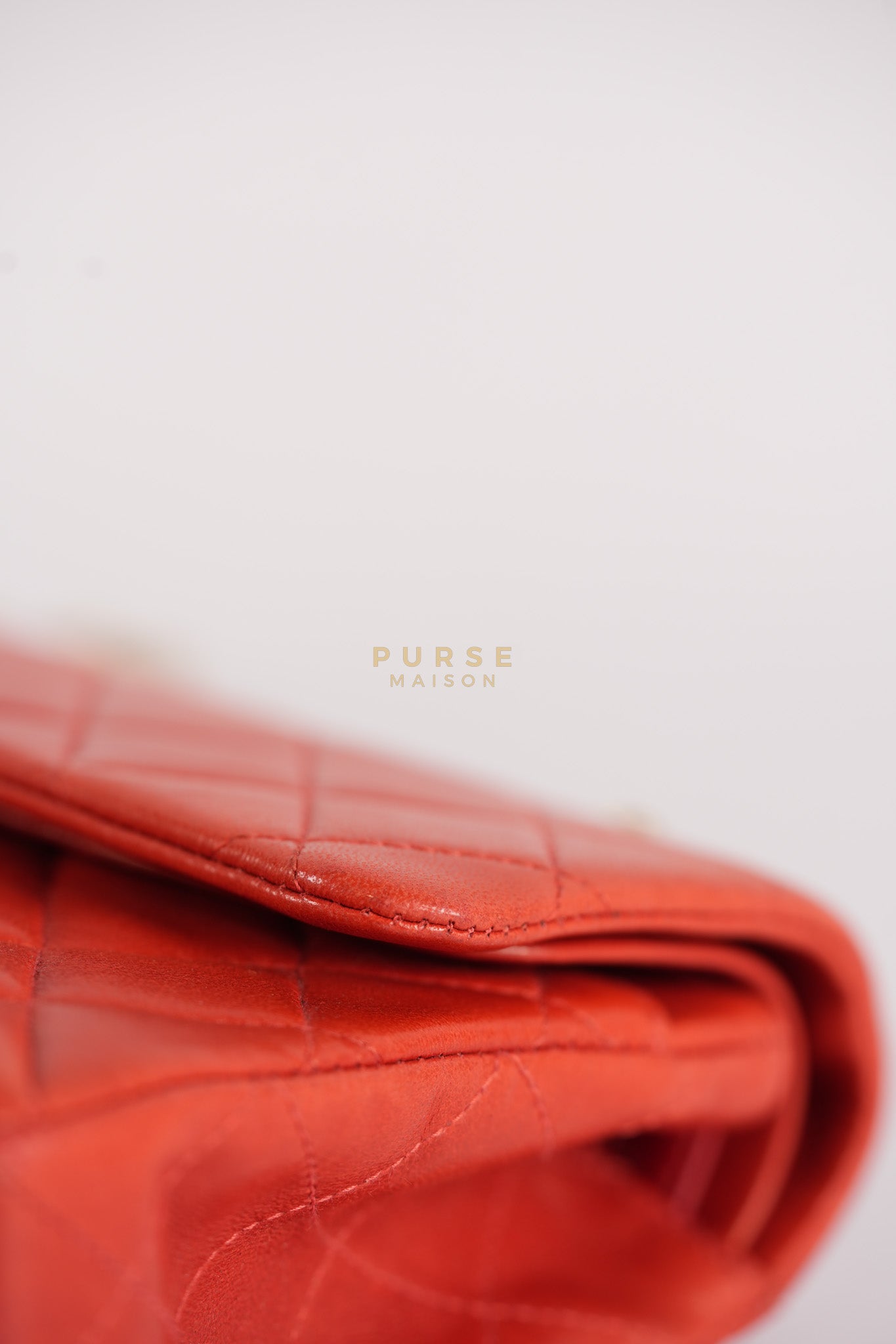 Classic Double Flap Small Vintage in Red Lambskin Leather and 24k Gold Hardware Series 6 | Purse Maison Luxury Bags Shop