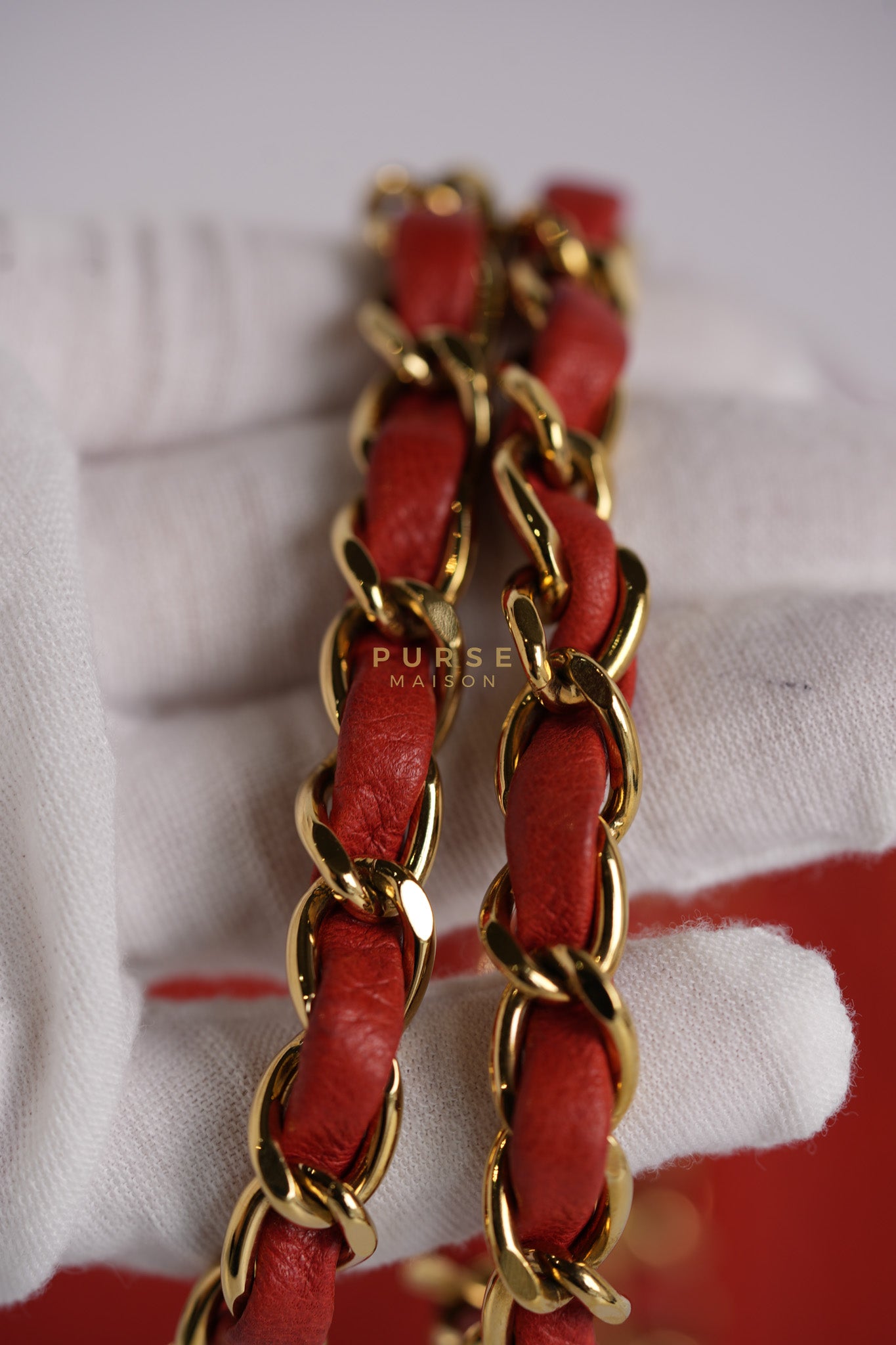 Classic Double Flap Small Vintage in Red Lambskin Leather and 24k Gold Hardware Series 6 | Purse Maison Luxury Bags Shop