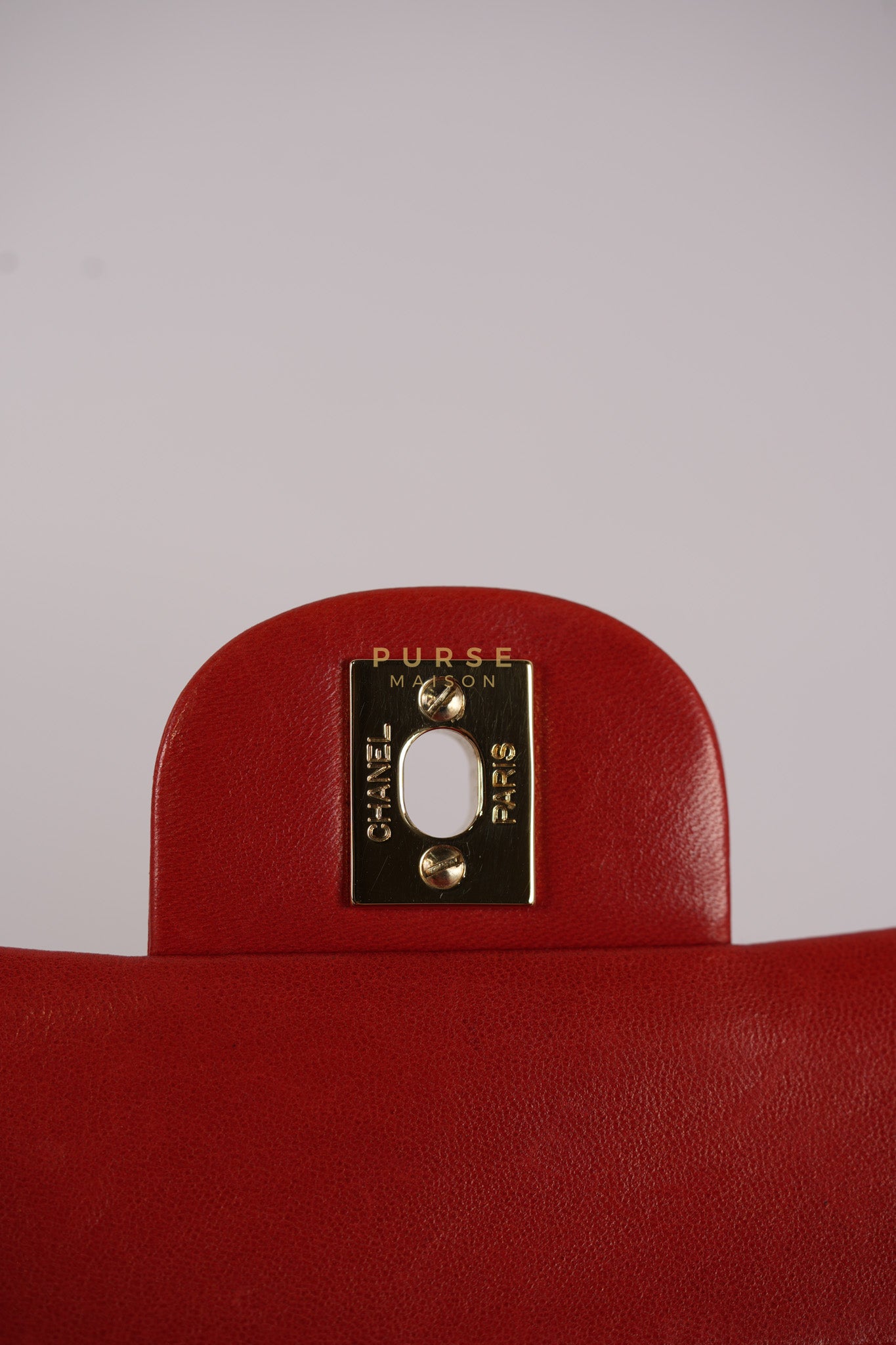 Classic Double Flap Small Vintage in Red Lambskin Leather and 24k Gold Hardware Series 6 | Purse Maison Luxury Bags Shop