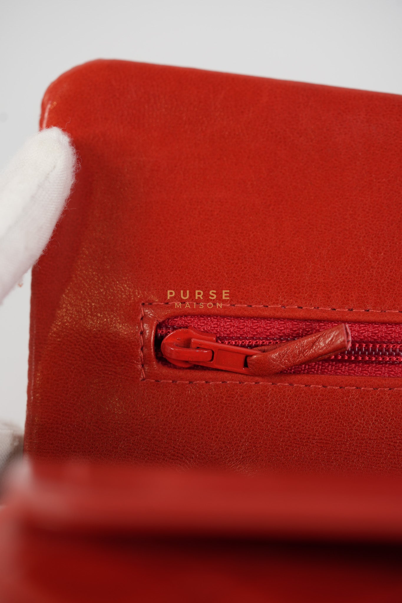 Classic Double Flap Small Vintage in Red Lambskin Leather and 24k Gold Hardware Series 6 | Purse Maison Luxury Bags Shop