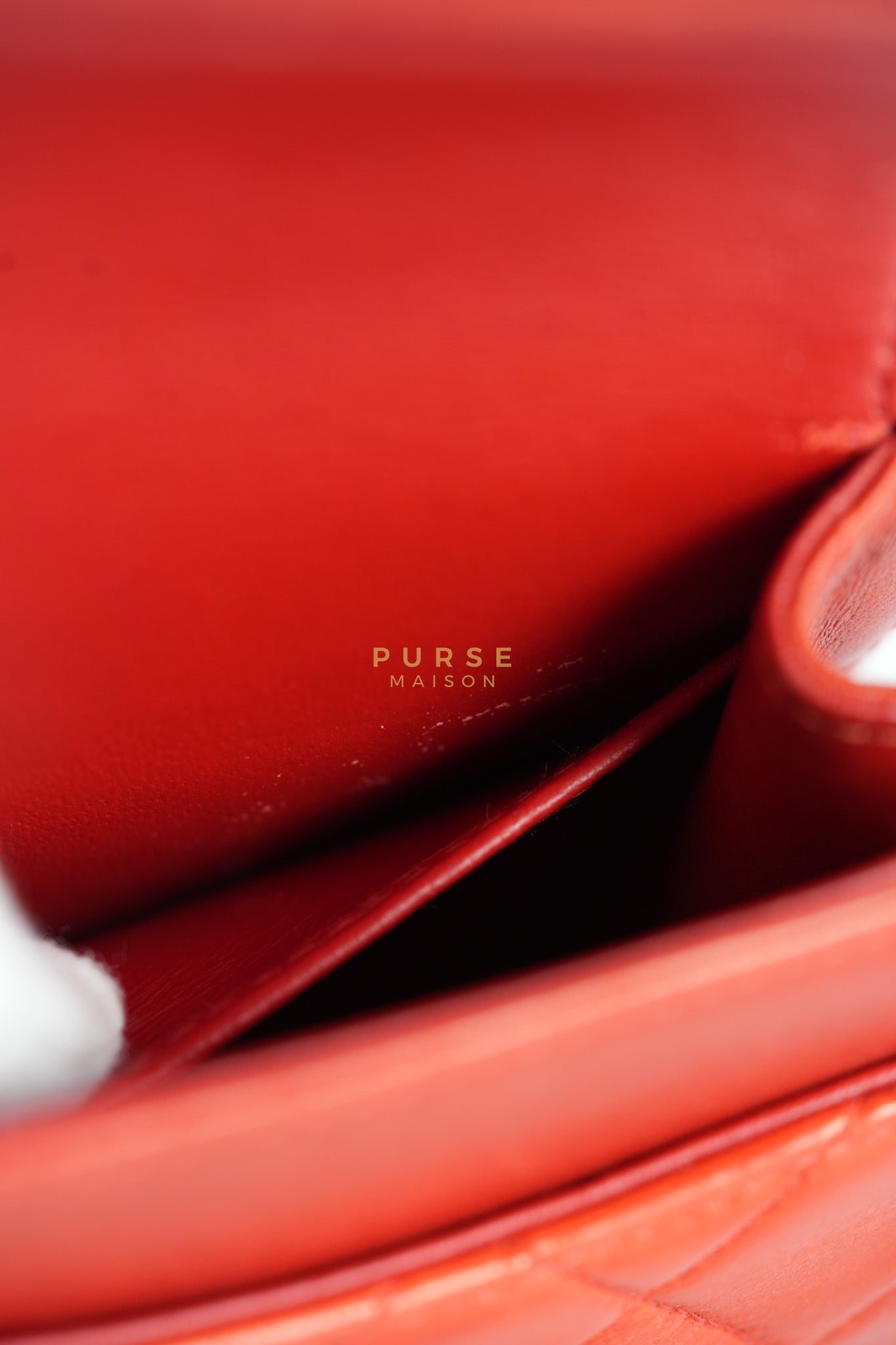 Classic Double Flap Small Vintage in Red Lambskin Leather and 24k Gold Hardware Series 6 | Purse Maison Luxury Bags Shop