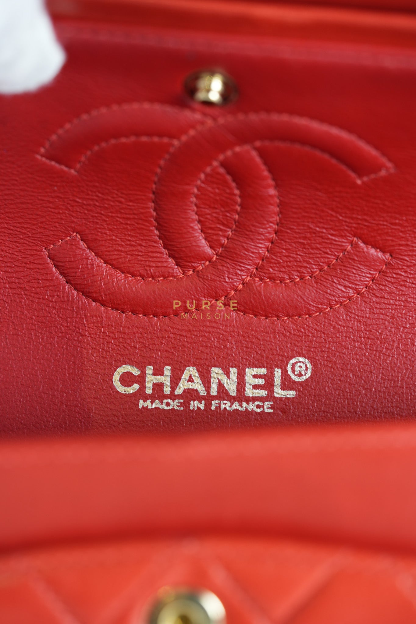 Classic Double Flap Small Vintage in Red Lambskin Leather and 24k Gold Hardware Series 6 | Purse Maison Luxury Bags Shop