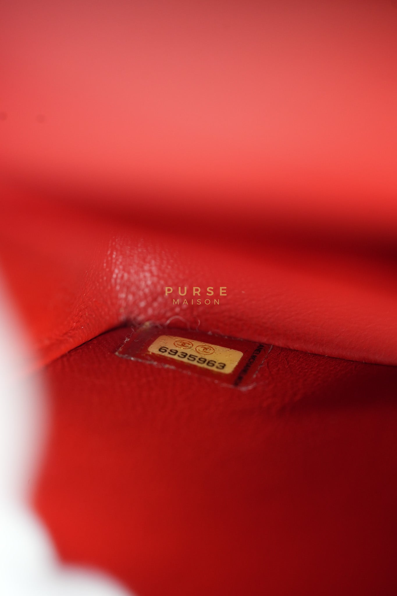 Classic Double Flap Small Vintage in Red Lambskin Leather and 24k Gold Hardware Series 6 | Purse Maison Luxury Bags Shop