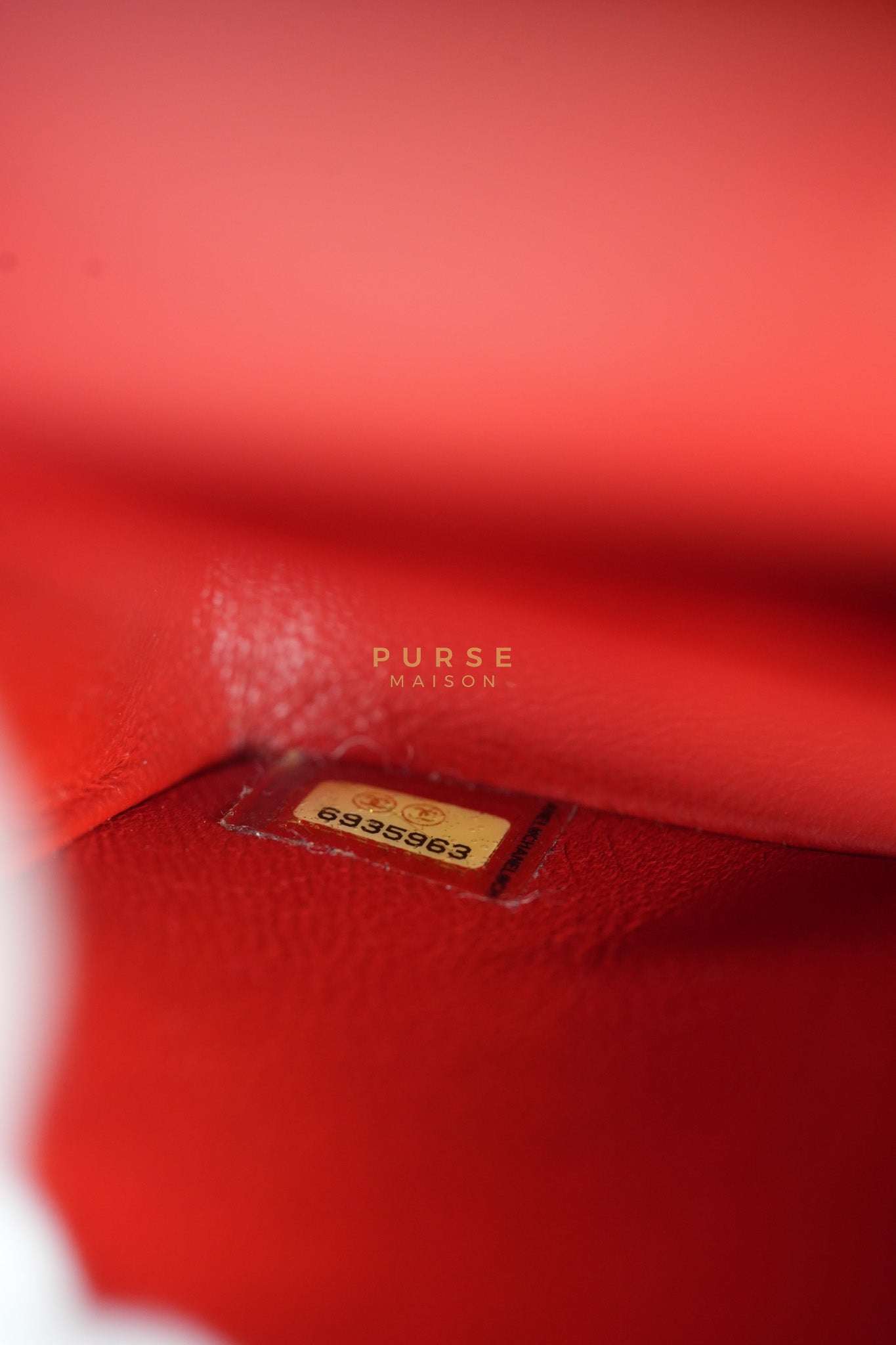Classic Double Flap Small Vintage in Red Lambskin Leather and 24k Gold Hardware Series 6 | Purse Maison Luxury Bags Shop