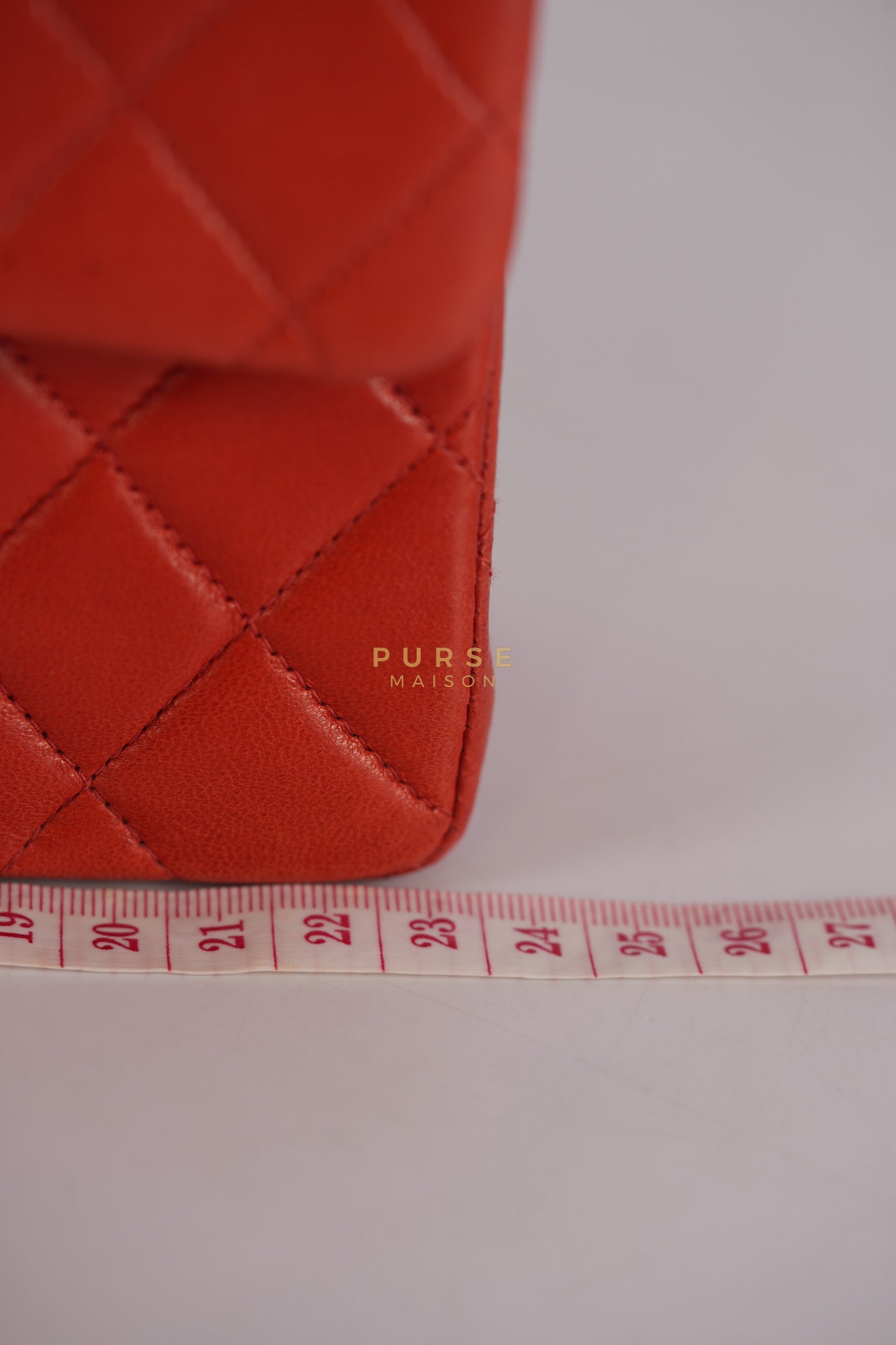 Classic Double Flap Small Vintage in Red Lambskin Leather and 24k Gold Hardware Series 6 | Purse Maison Luxury Bags Shop