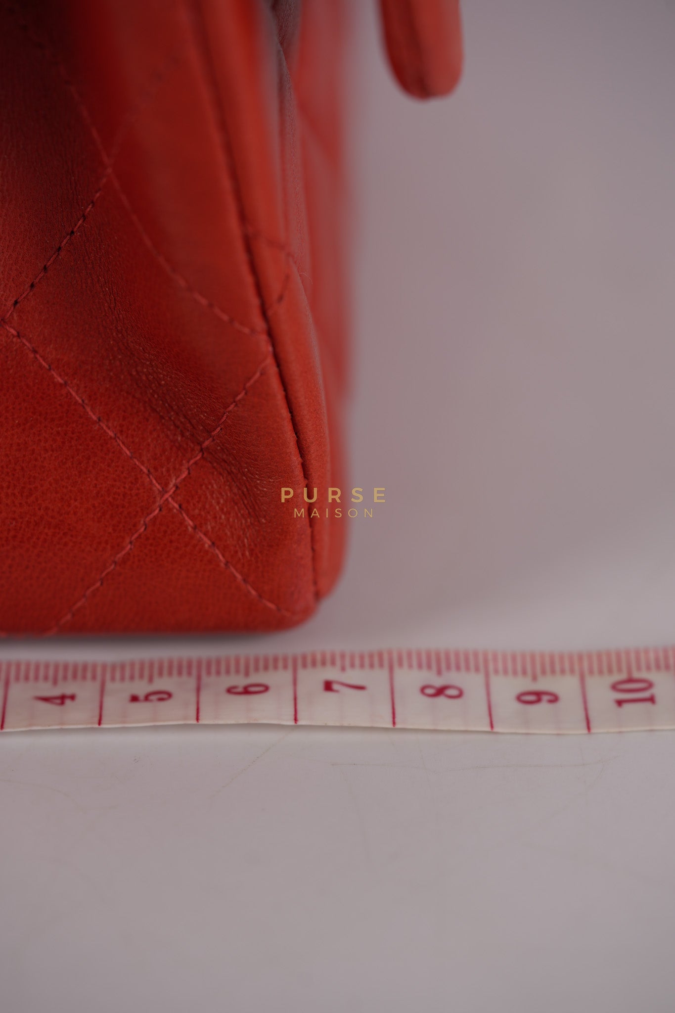 Classic Double Flap Small Vintage in Red Lambskin Leather and 24k Gold Hardware Series 6 | Purse Maison Luxury Bags Shop