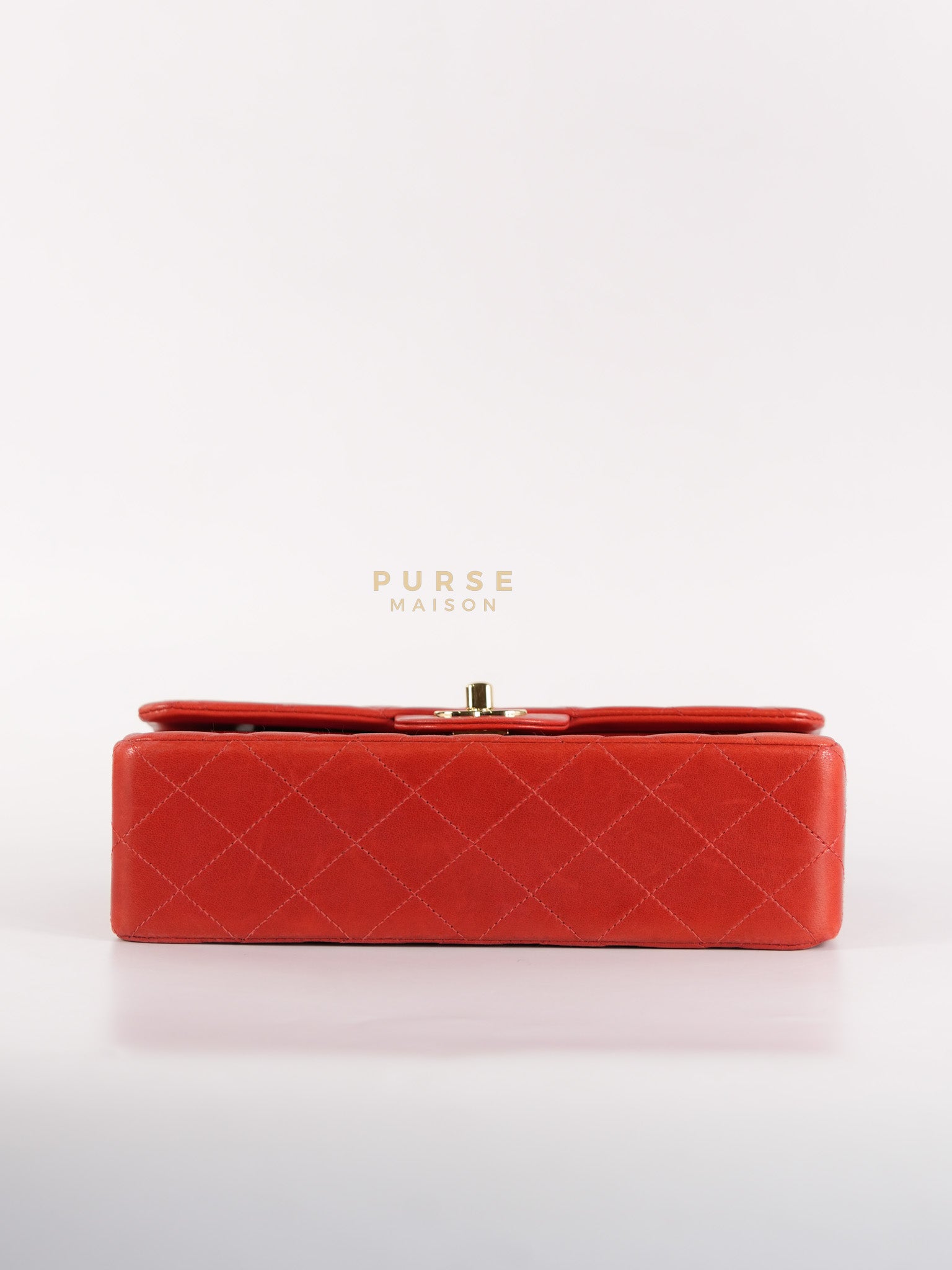 Classic Double Flap Small Vintage in Red Lambskin Leather and 24k Gold Hardware Series 6 | Purse Maison Luxury Bags Shop