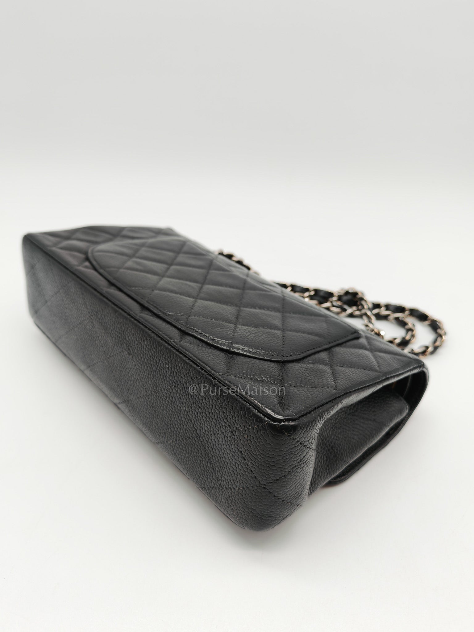 Classic Double Flap Vintage Small in Black Caviar Leather and Silver Hardware Series 6 | Purse Maison Luxury Bags Shop