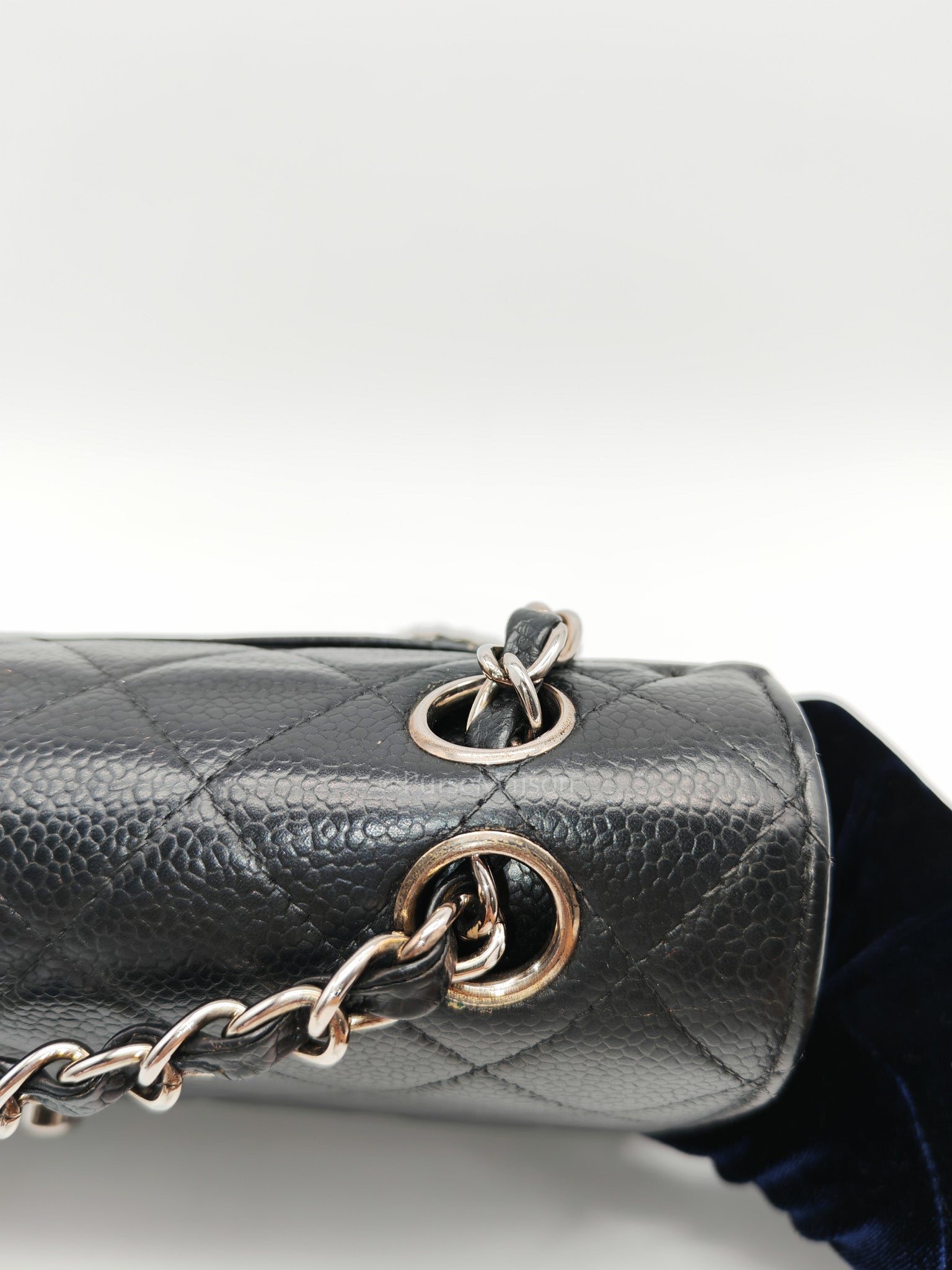 Classic Double Flap Vintage Small in Black Caviar Leather and Silver Hardware Series 6 | Purse Maison Luxury Bags Shop