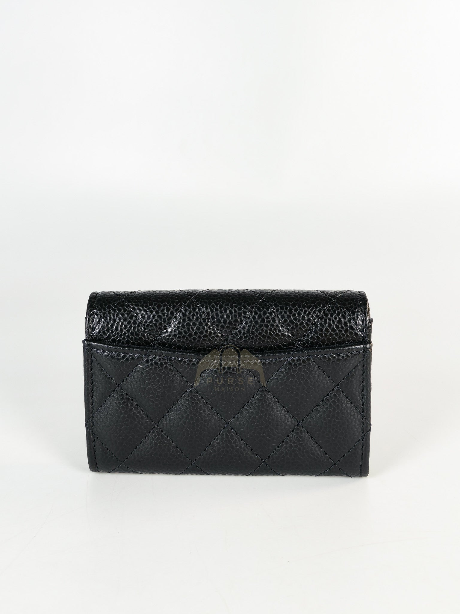 Classic Flap Card Holder in Black Caviar Leather Gold Hardware Microchip(ANG7KA21) | Purse Maison Luxury Bags Shop