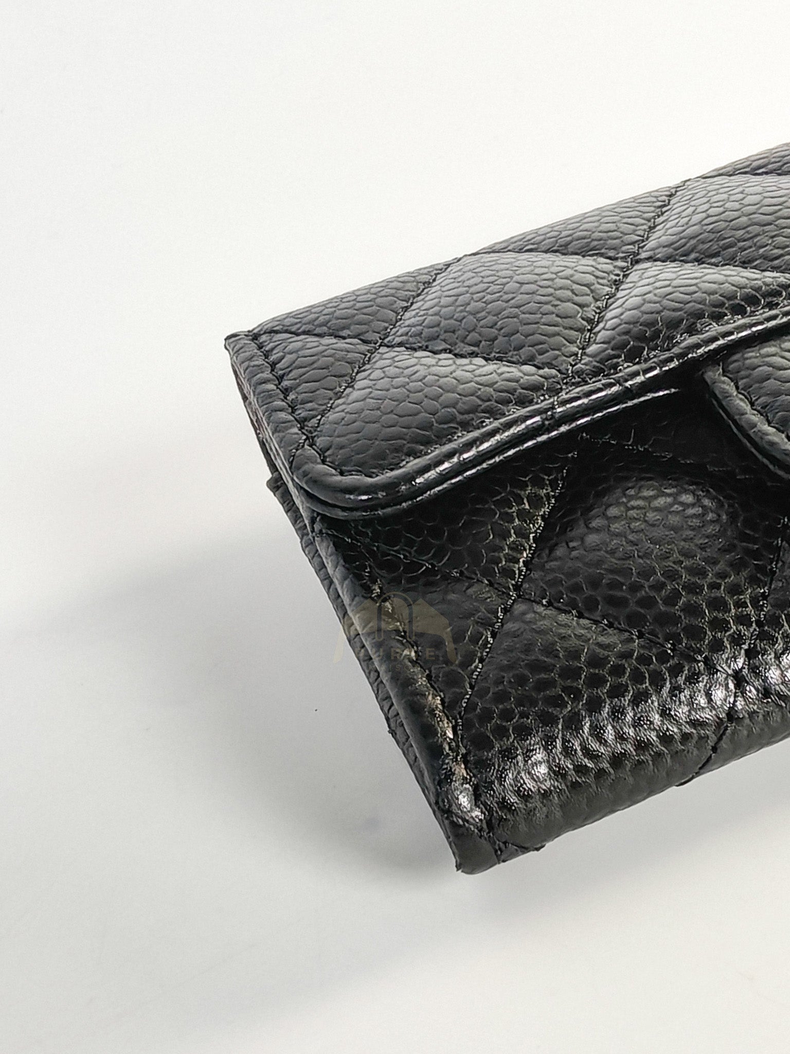 Classic Flap Card Holder in Black Caviar Leather Gold Hardware Microchip(ANG7KA21) | Purse Maison Luxury Bags Shop