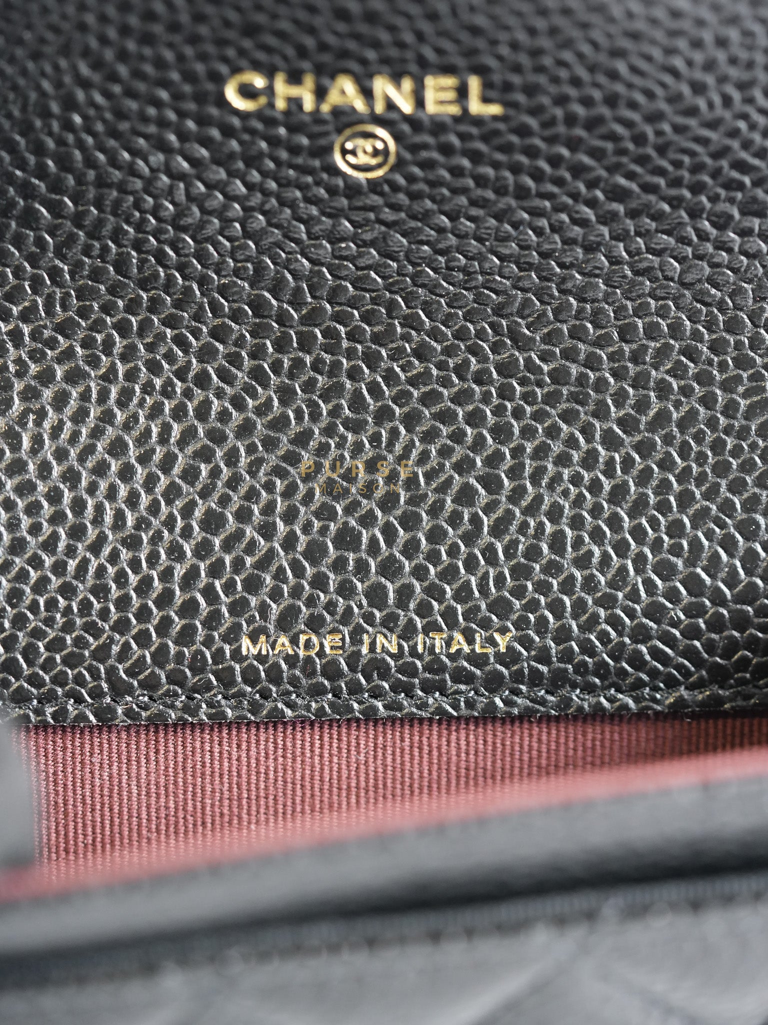 Classic Flap Card Holder in Black Quilted Caviar Leather & Gold Hardware Microchip | Purse Maison Luxury Bags Shop