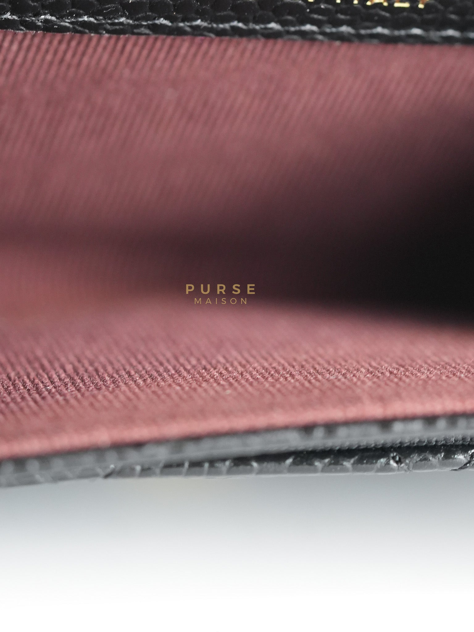 Classic Flap Card Holder in Black Quilted Caviar Leather & Gold Hardware Microchip | Purse Maison Luxury Bags Shop