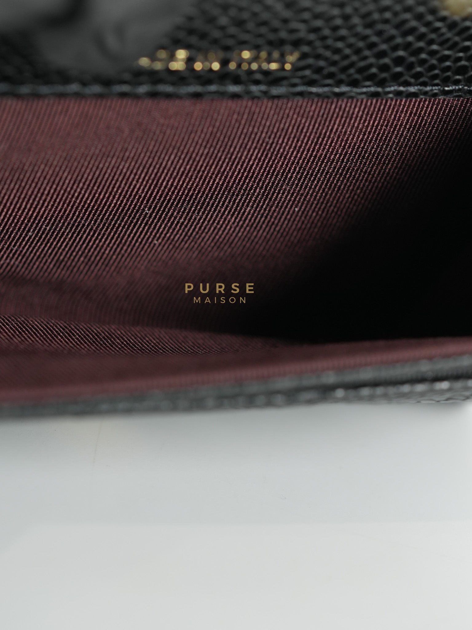 Classic Flap Card Holder in Black Quilted Caviar Leather & Gold Hardware Series 31 | Purse Maison Luxury Bags Shop