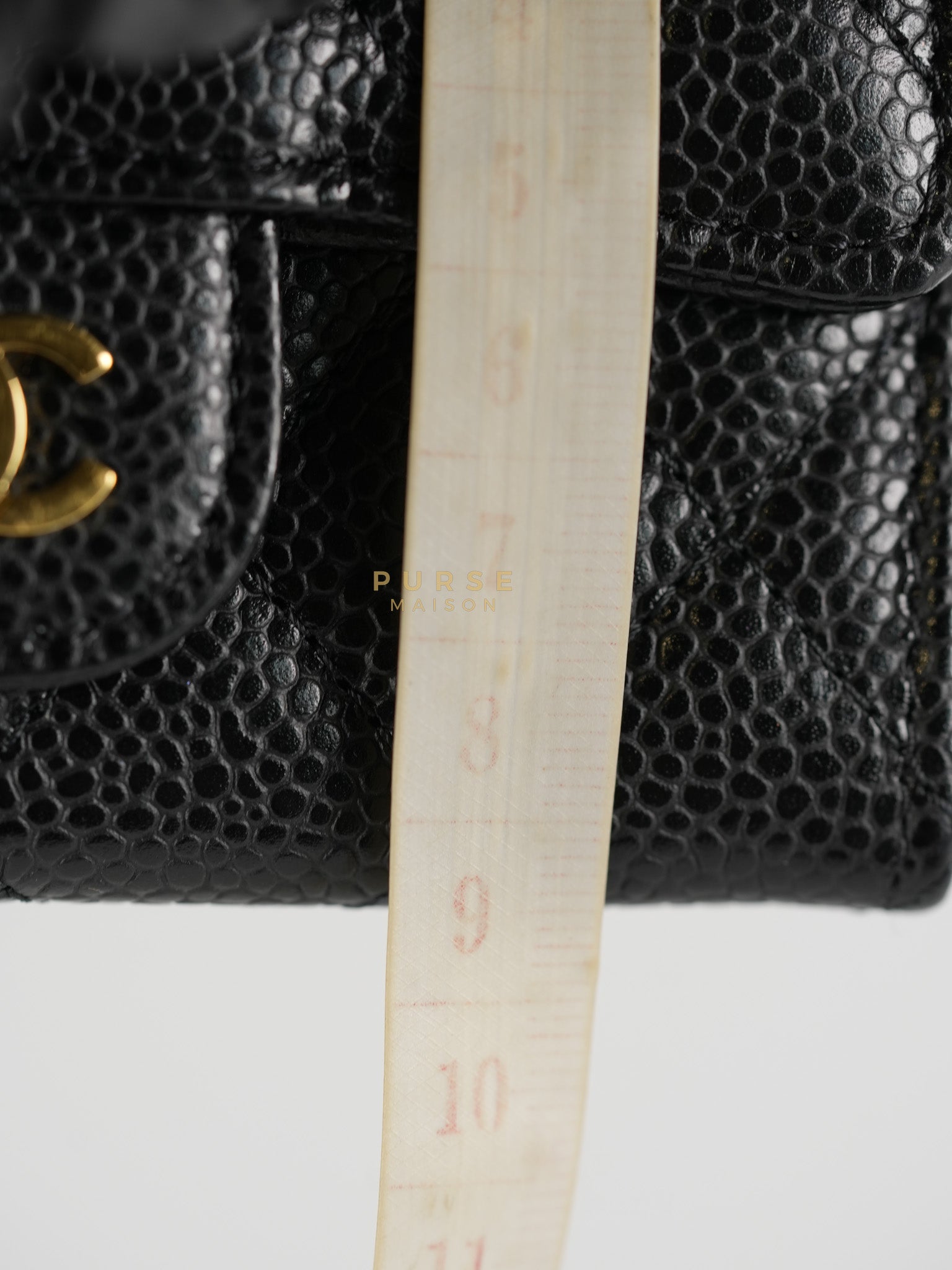 Classic Flap Card Holder in Black Quilted Caviar Leather & Gold Hardware Series 31 | Purse Maison Luxury Bags Shop