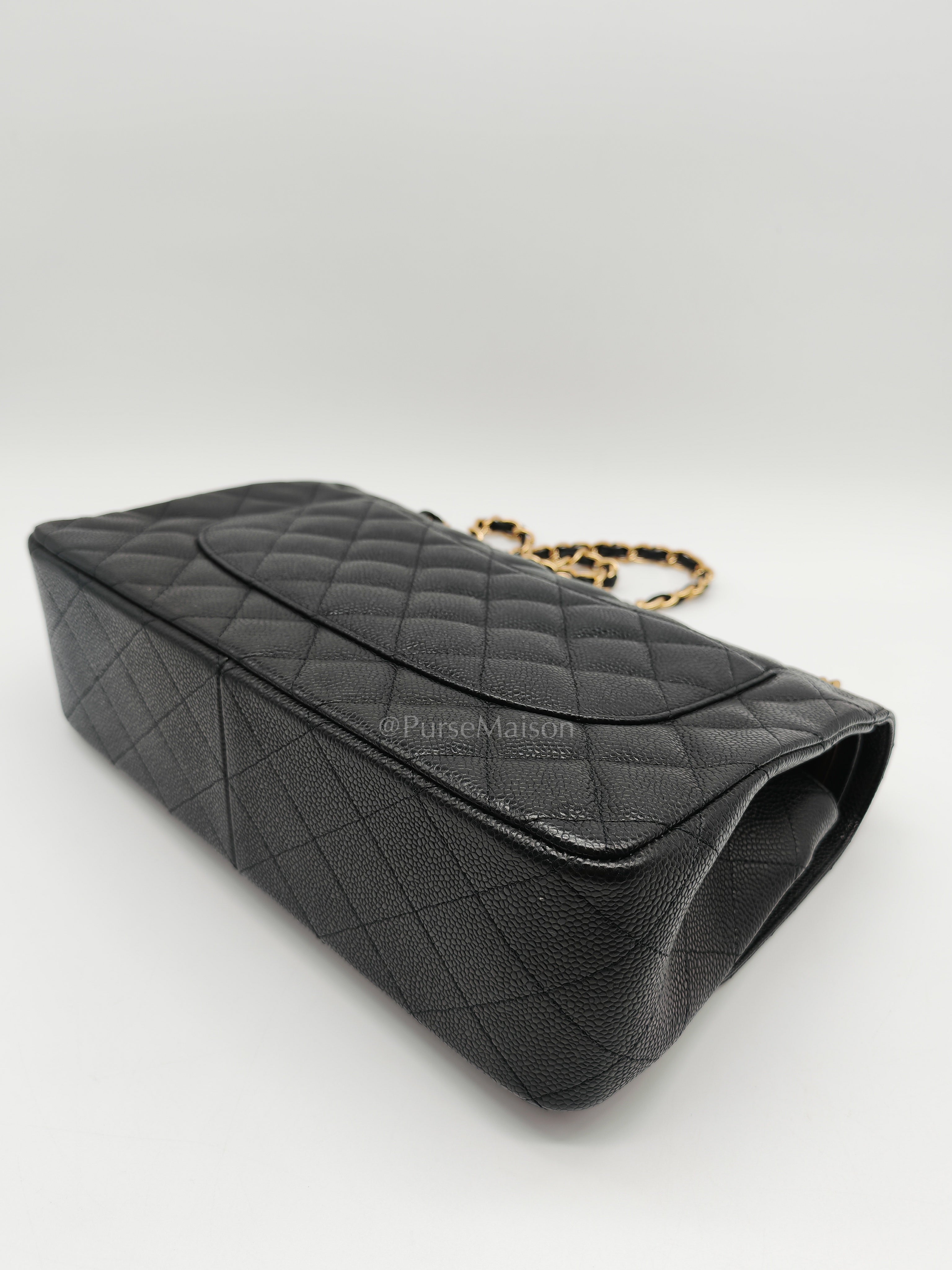 Classic Jumbo Double Flap Black Caviar Series 14 | Purse Maison Luxury Bags Shop