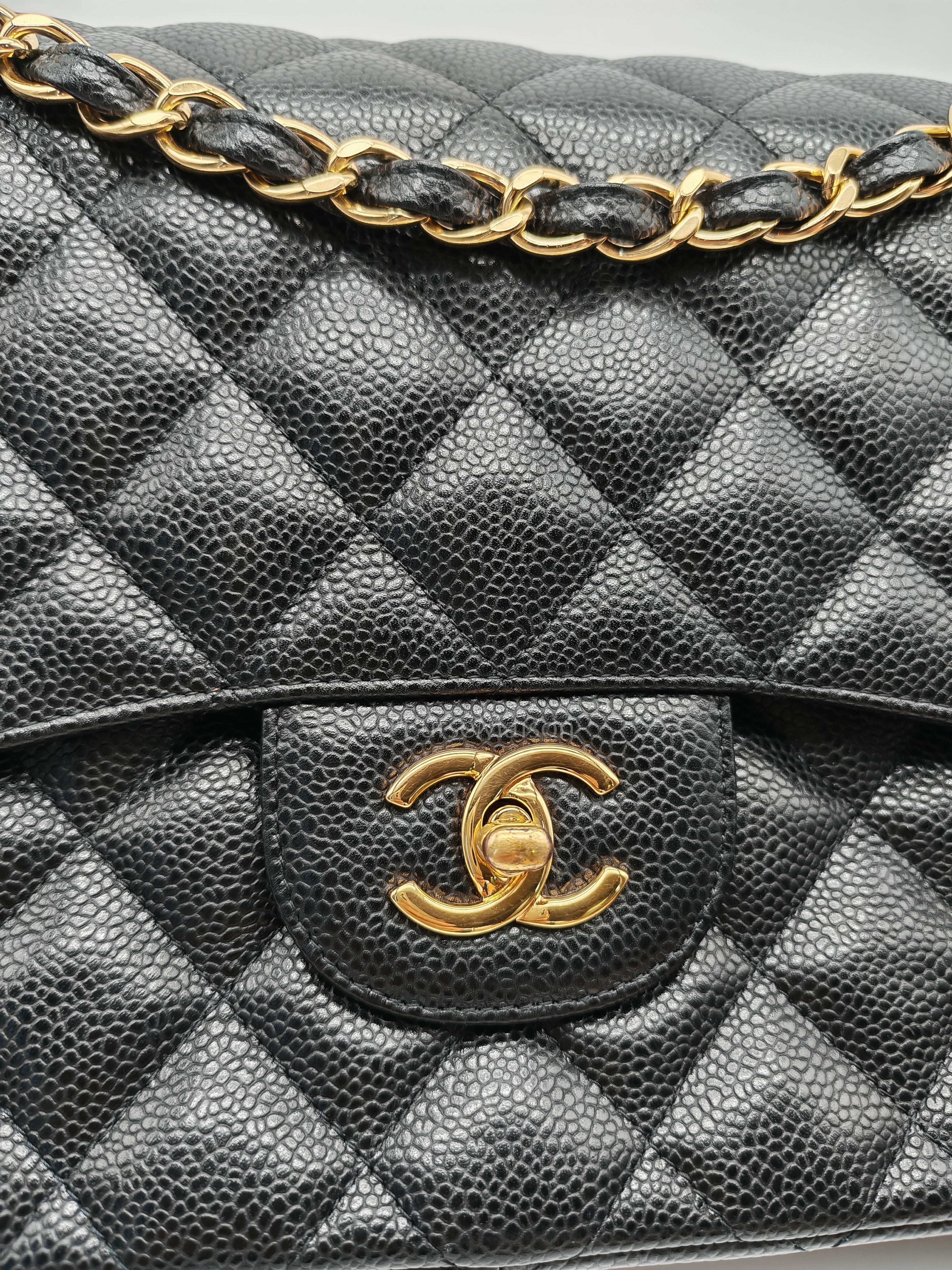 Classic Jumbo Double Flap Black Caviar Series 14 | Purse Maison Luxury Bags Shop