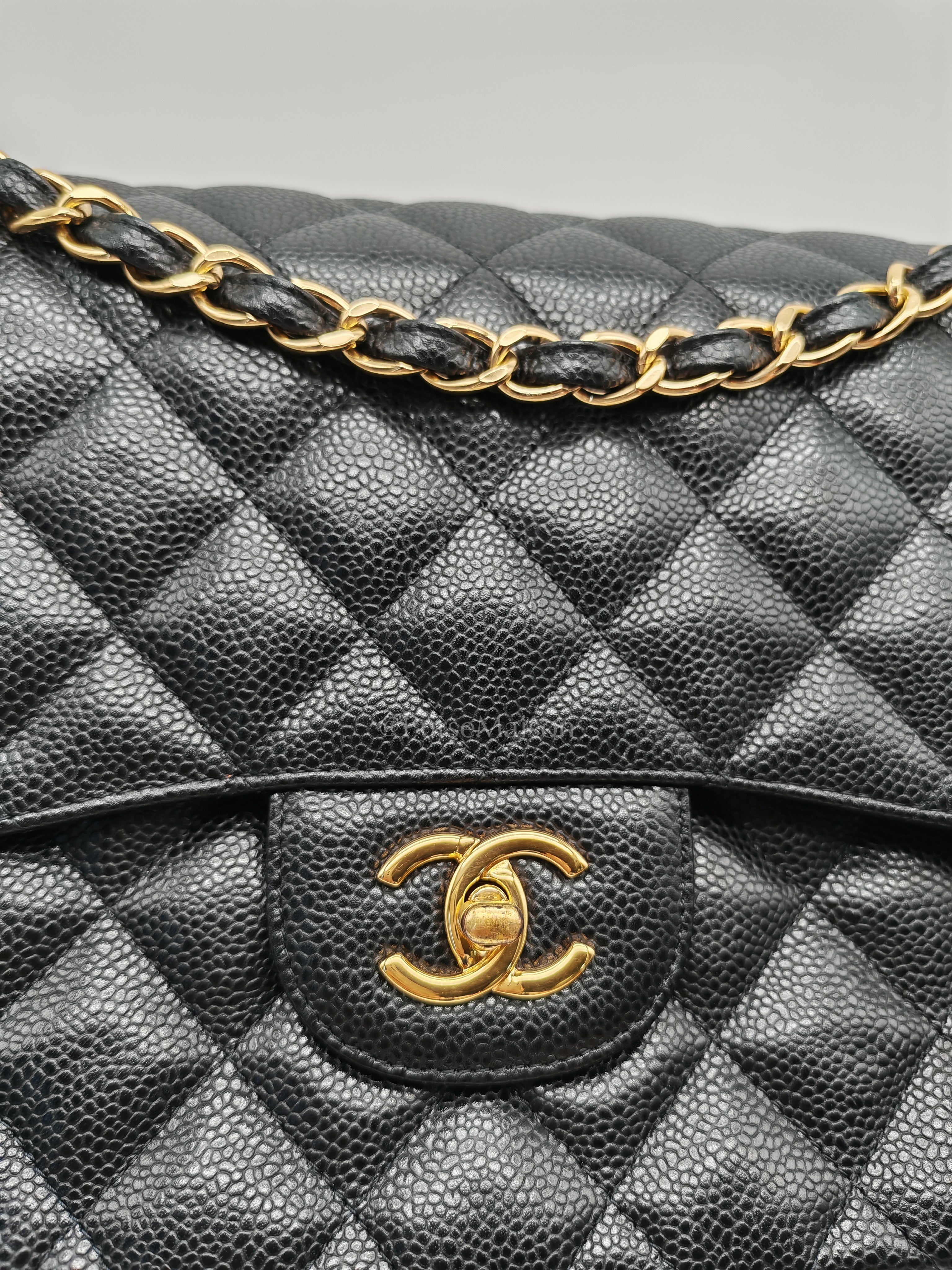 Classic Jumbo Double Flap Black Caviar Series 14 | Purse Maison Luxury Bags Shop