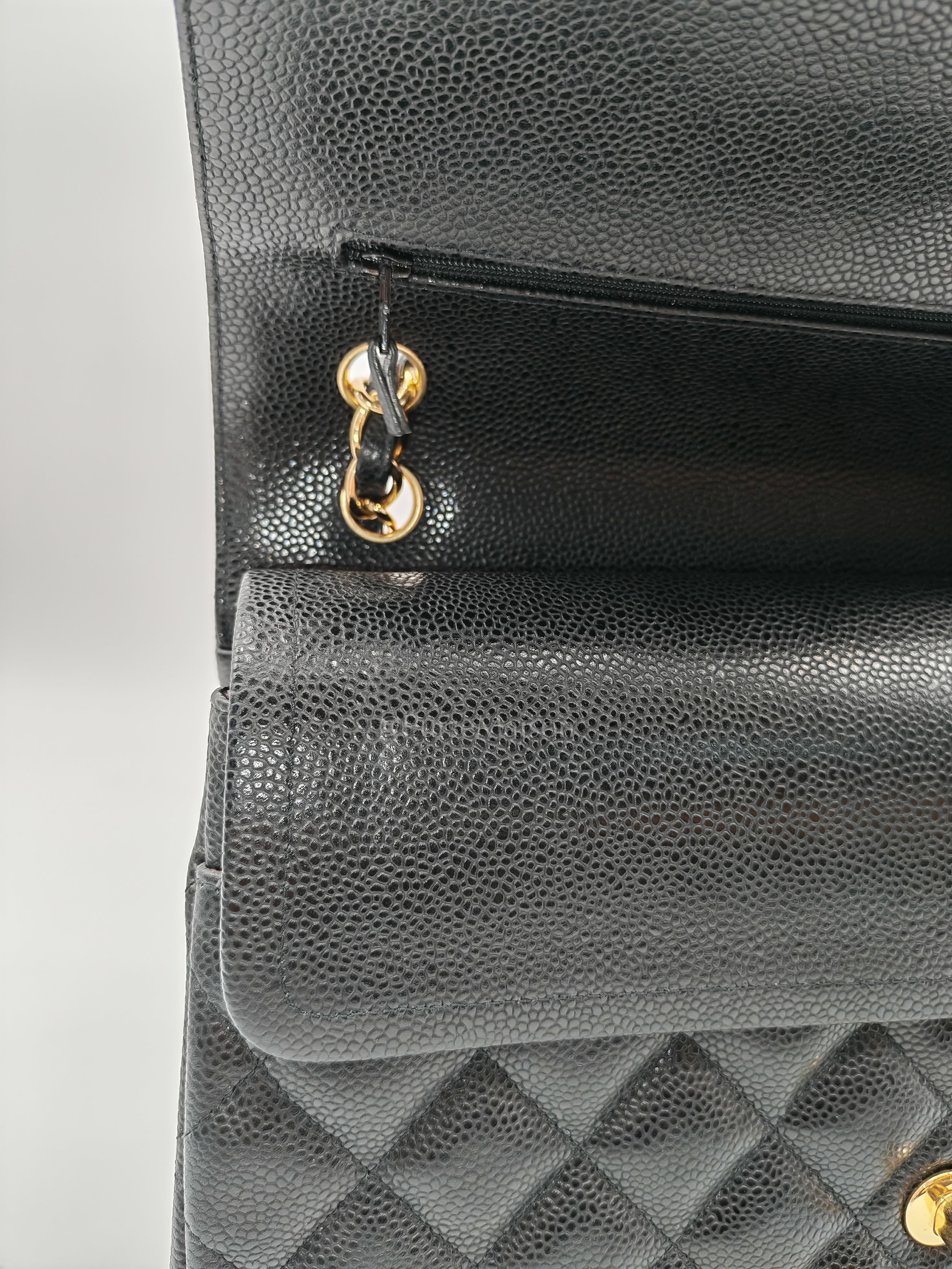 Classic Jumbo Double Flap Black Caviar Series 14 | Purse Maison Luxury Bags Shop