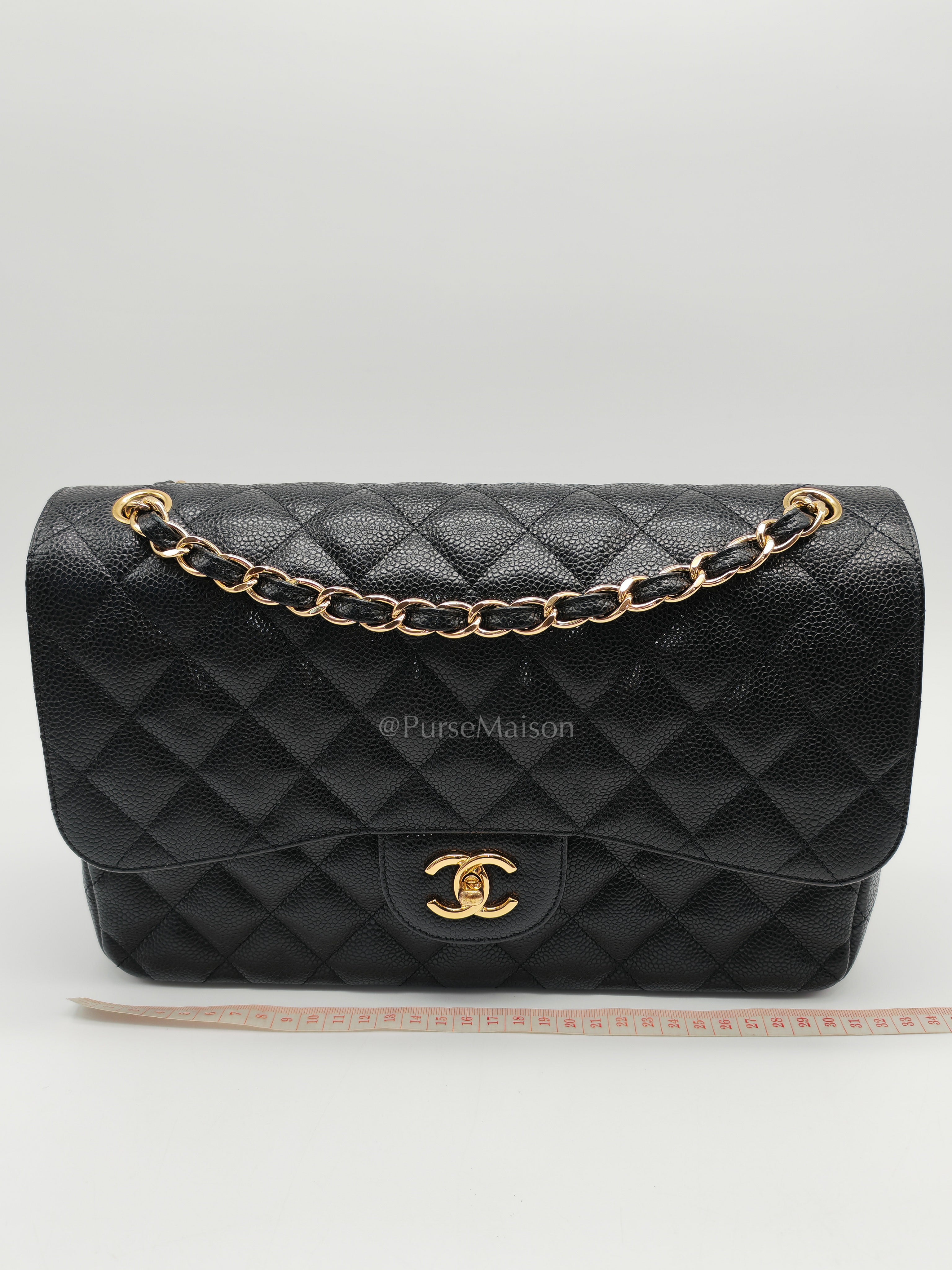 Classic Jumbo Double Flap Black Caviar Series 14 | Purse Maison Luxury Bags Shop