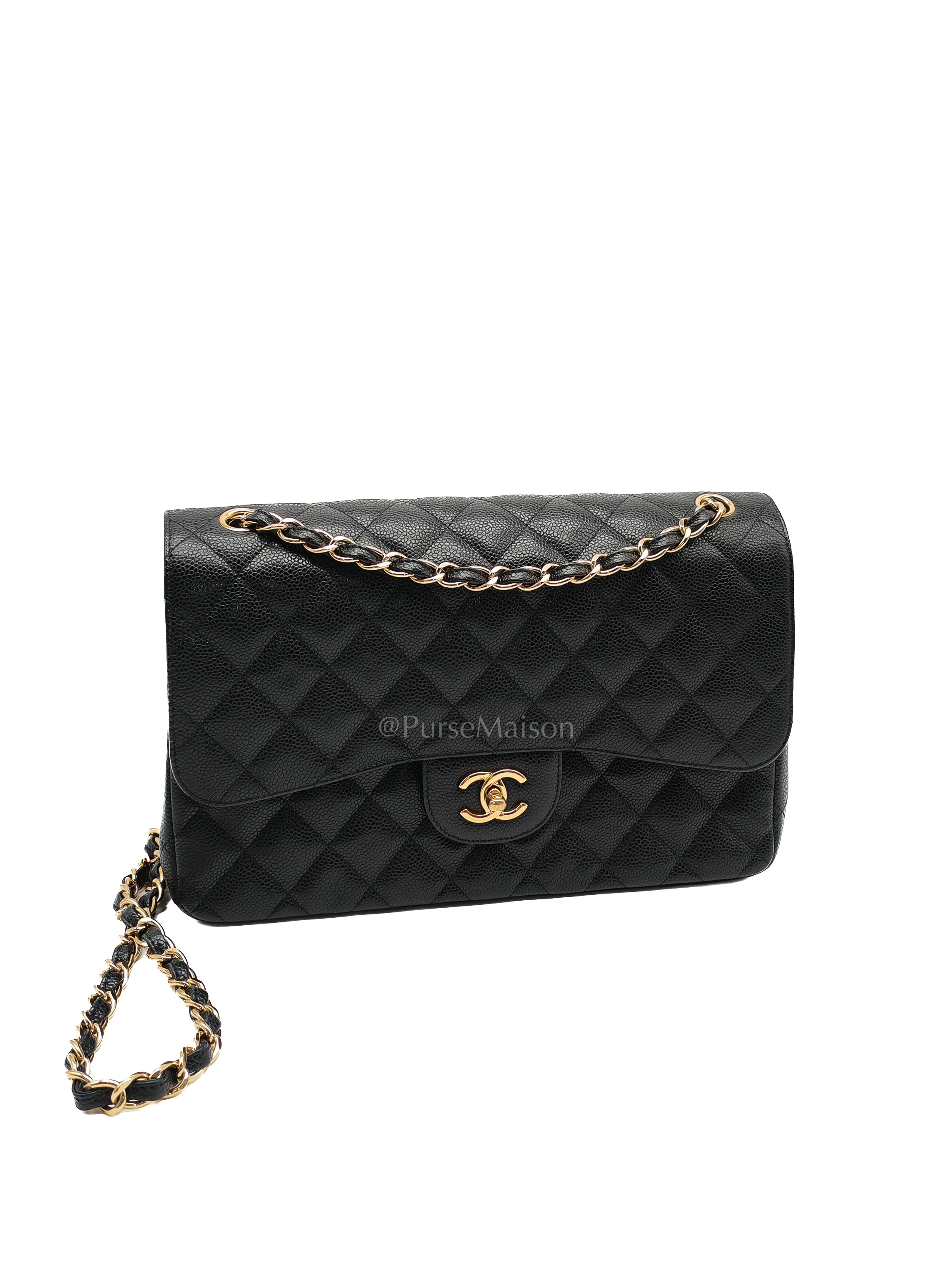 Classic Jumbo Double Flap Black Caviar Series 14 | Purse Maison Luxury Bags Shop